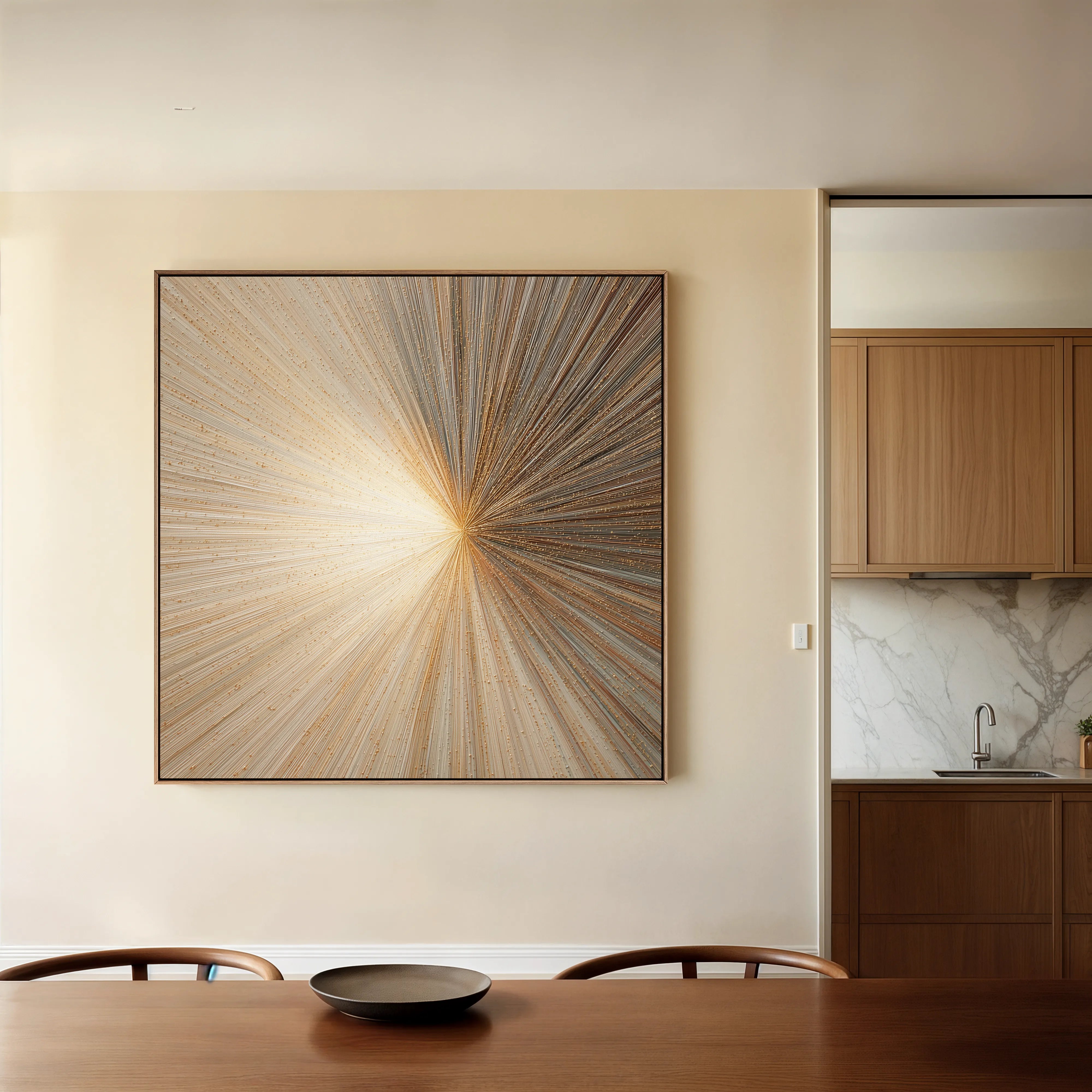 Abstract 1108 Canvas Art 16" x 16" / 40 x 40 cm / Black