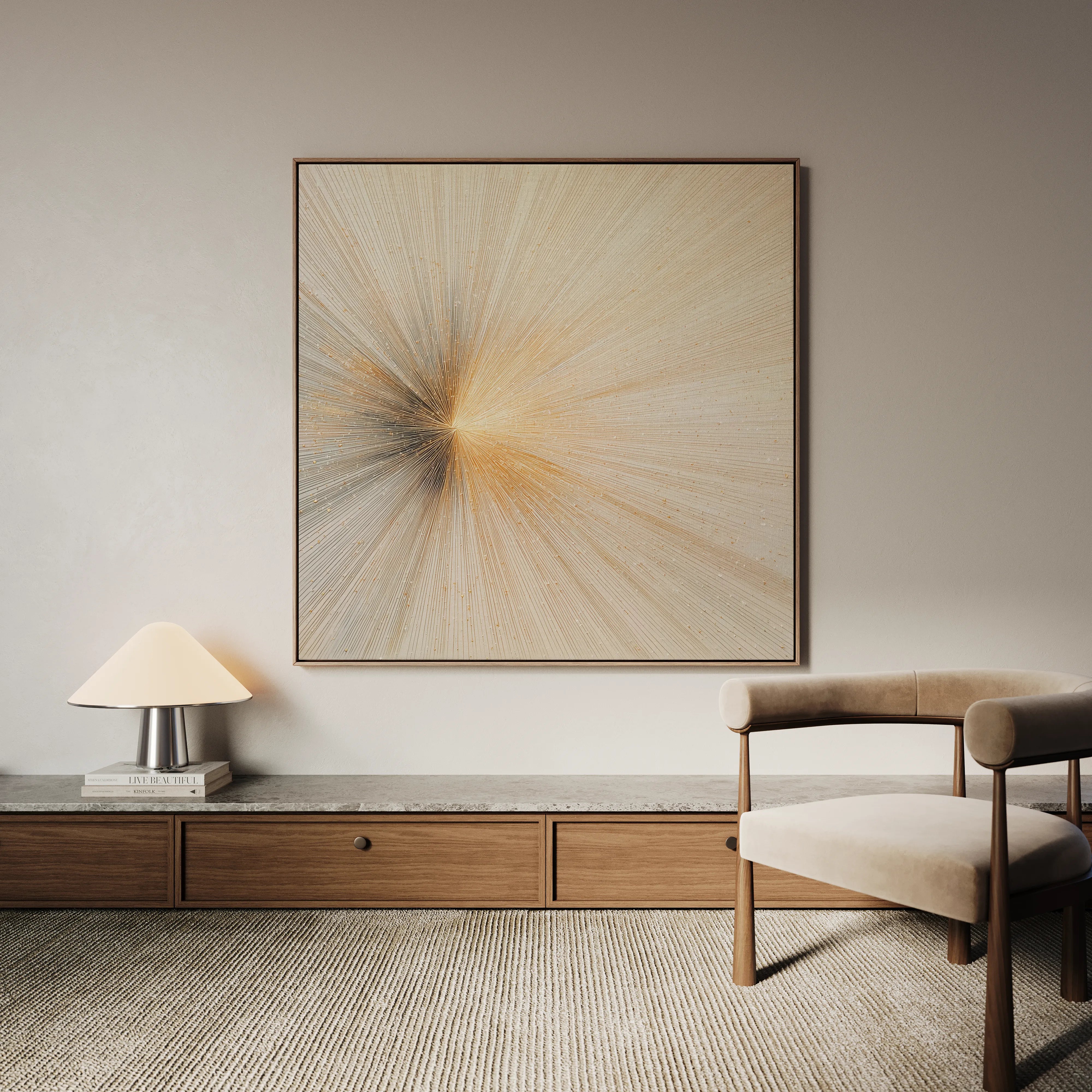 Abstract 1109 Canvas Art 16" x 16" / 40 x 40 cm / Black