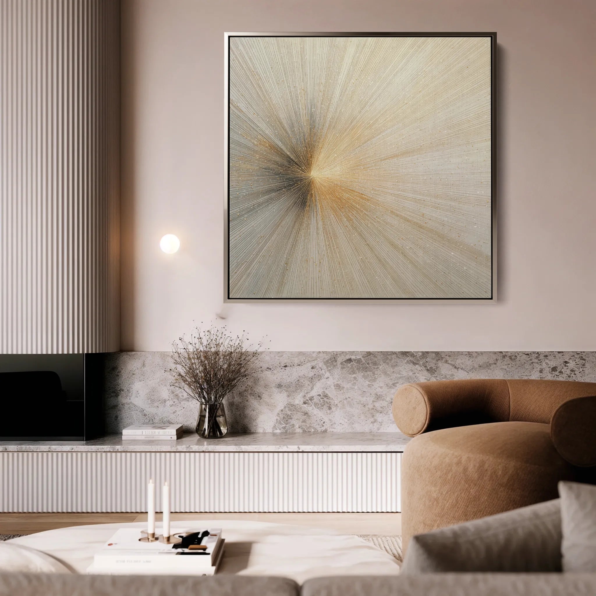 Abstract 1109 Canvas Art 16" x 16" / 40 x 40 cm / Black