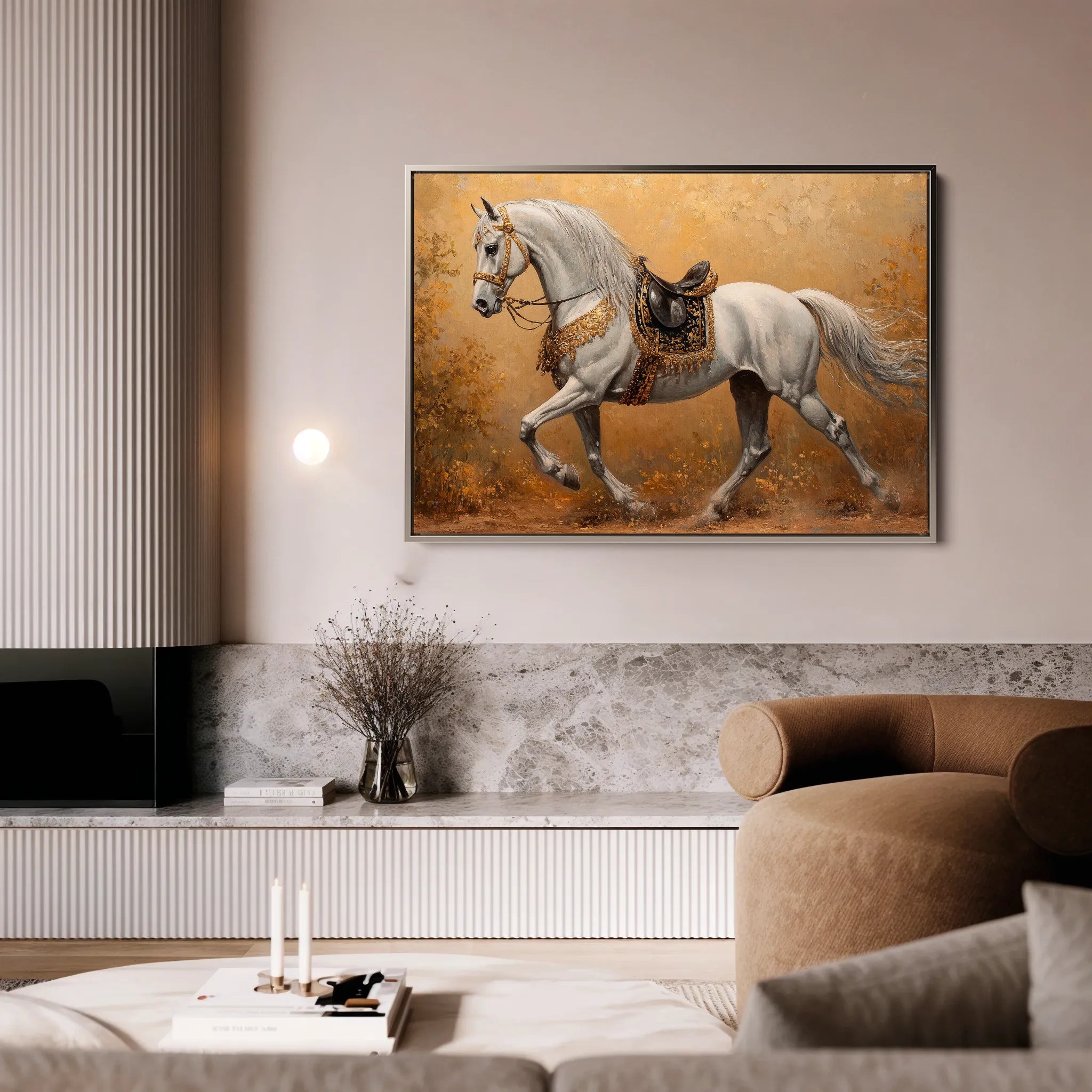Horses 111 Canvas Art 18" x 24" / 45 x 60 cm / Black