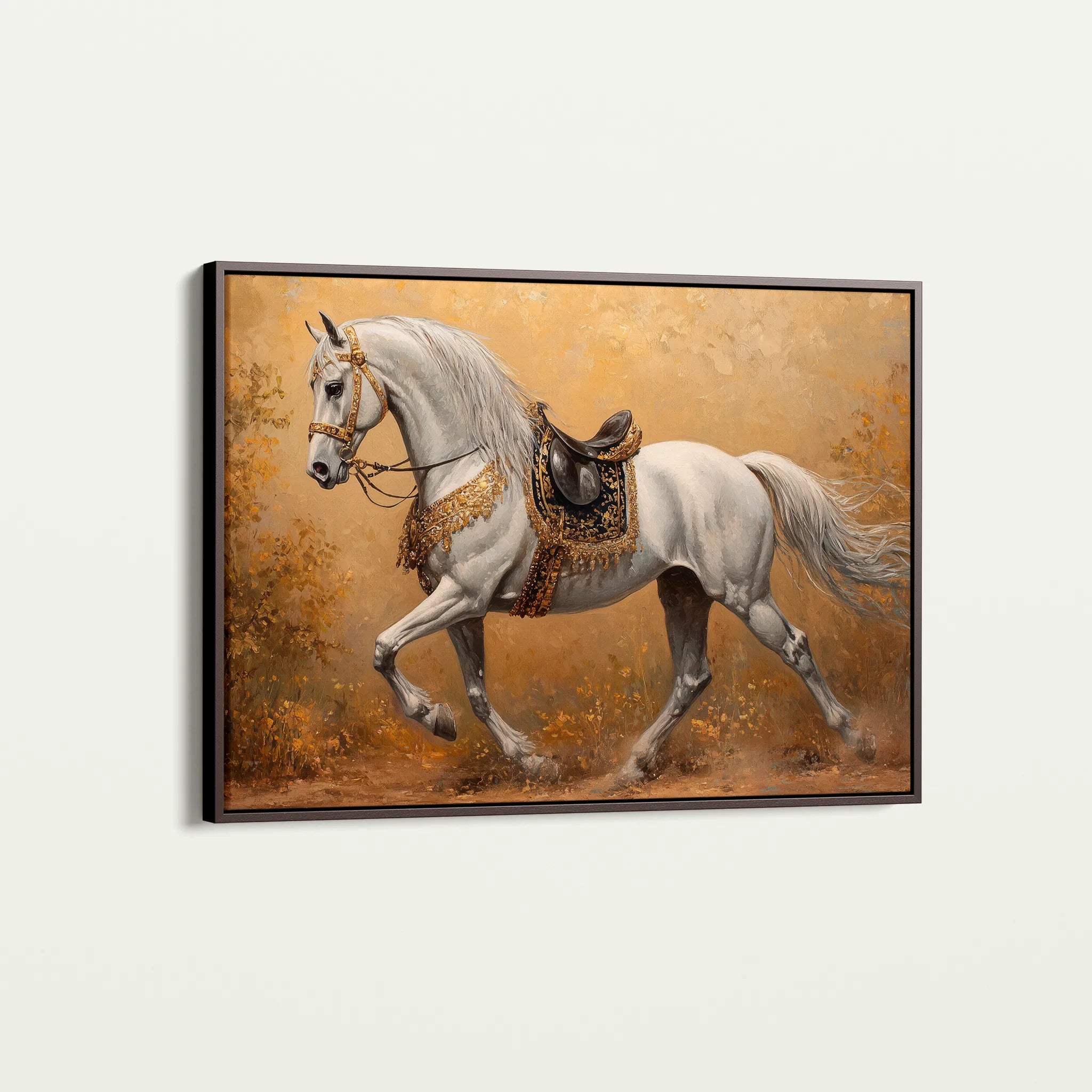 Horses 111 Canvas Art 18" x 24" / 45 x 60 cm / Black