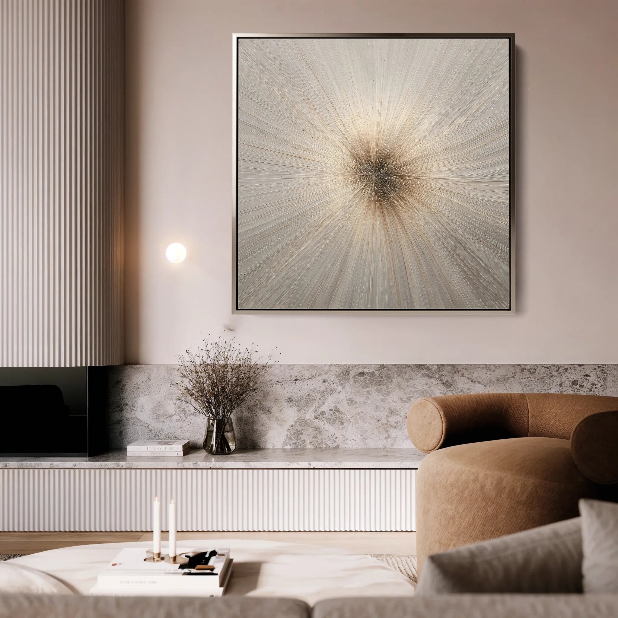 Abstract 1110 Canvas Art 16" x 16" / 40 x 40 cm / Black
