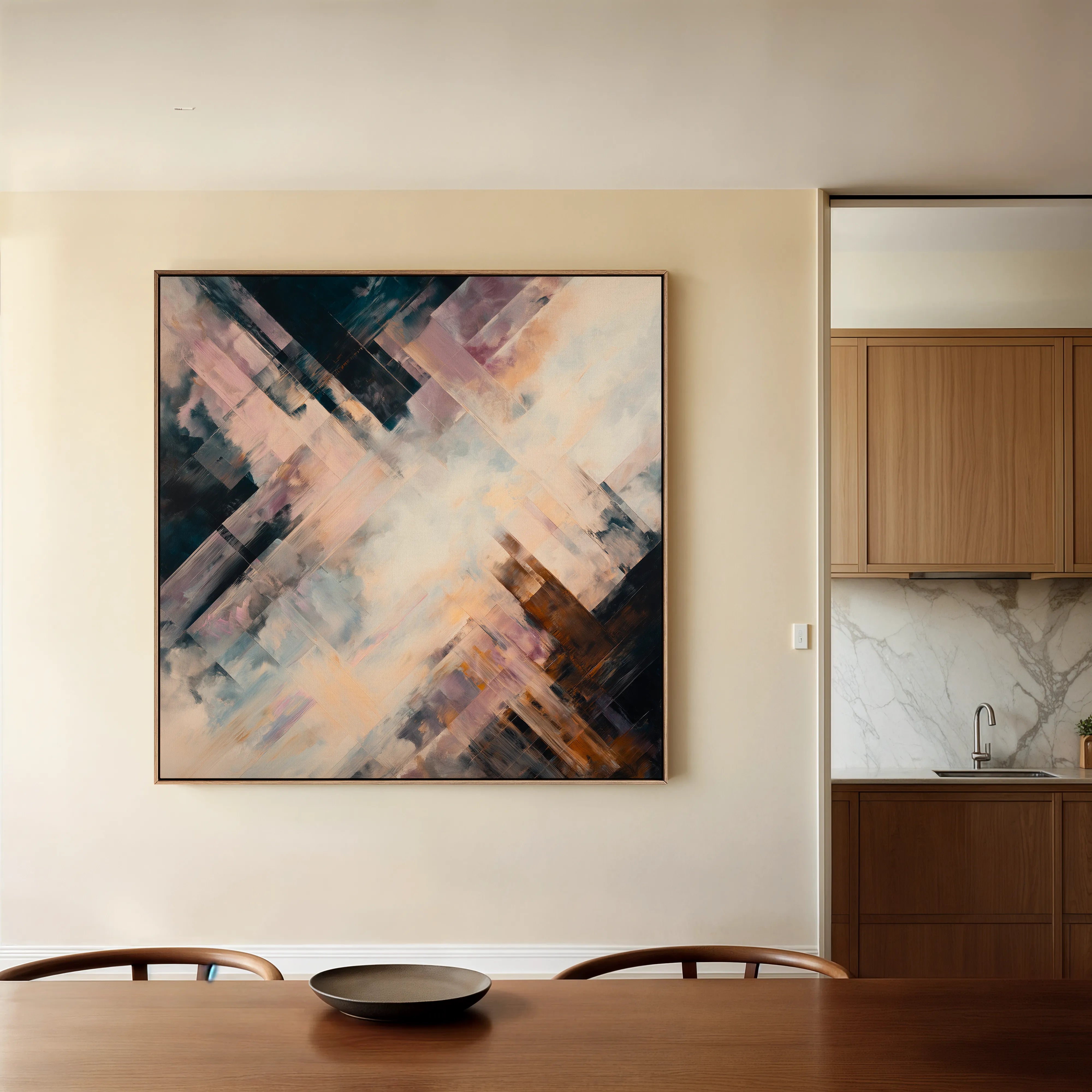 Abstract 1111 Canvas Art 16" x 16" / 40 x 40 cm / Black