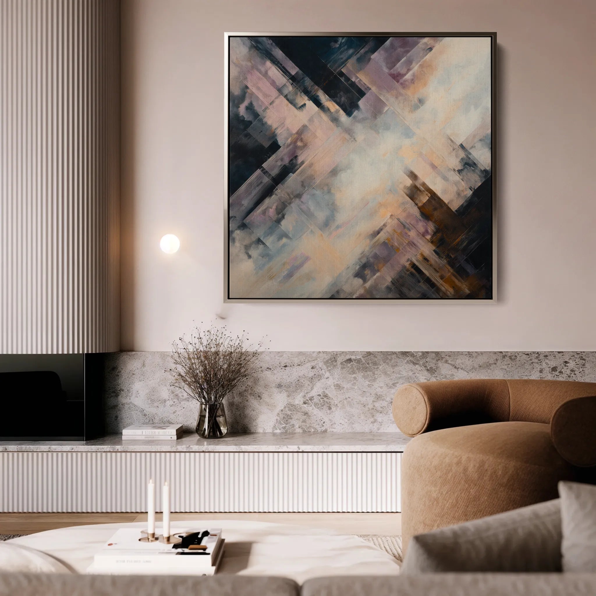 Abstract 1111 Canvas Art 16" x 16" / 40 x 40 cm / Black