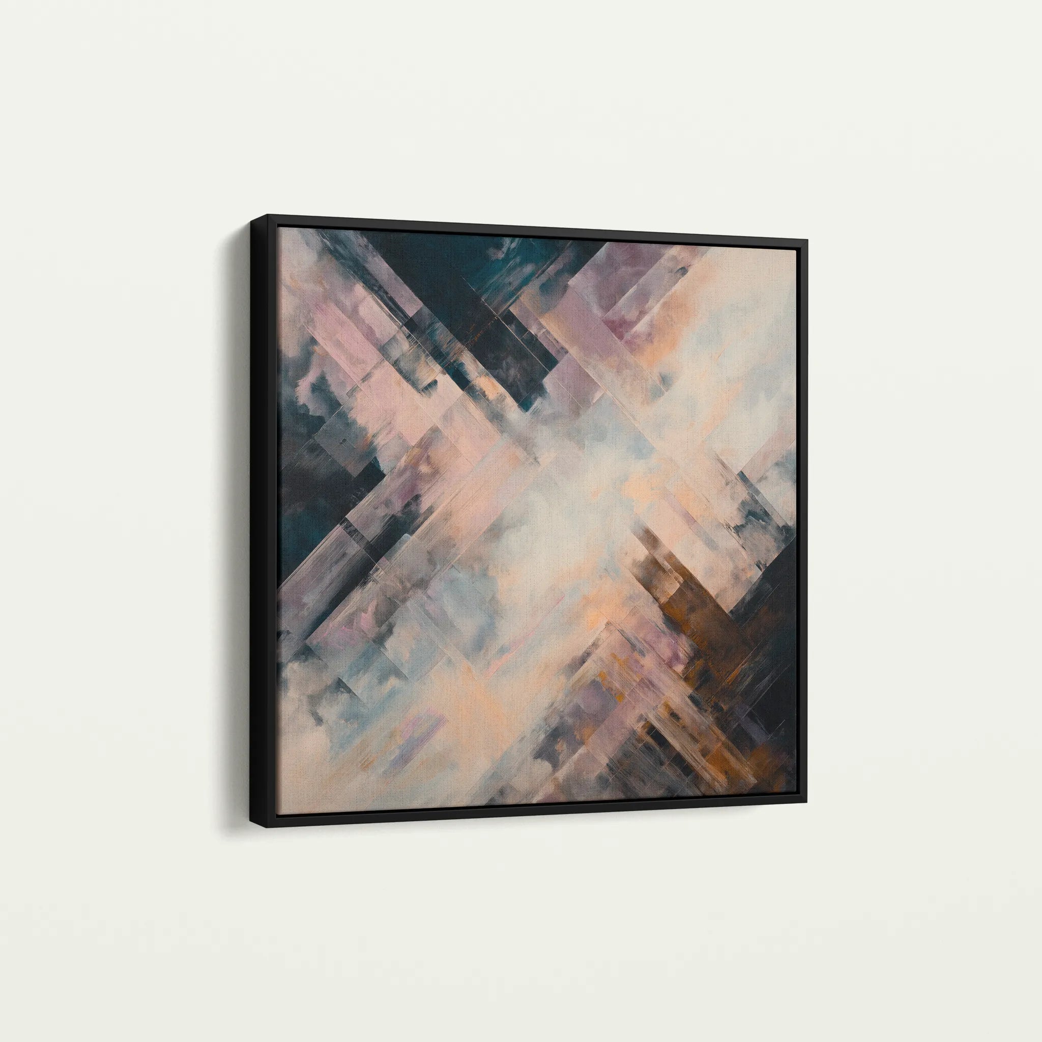 Abstract 1111 Canvas Art 16" x 16" / 40 x 40 cm / Black