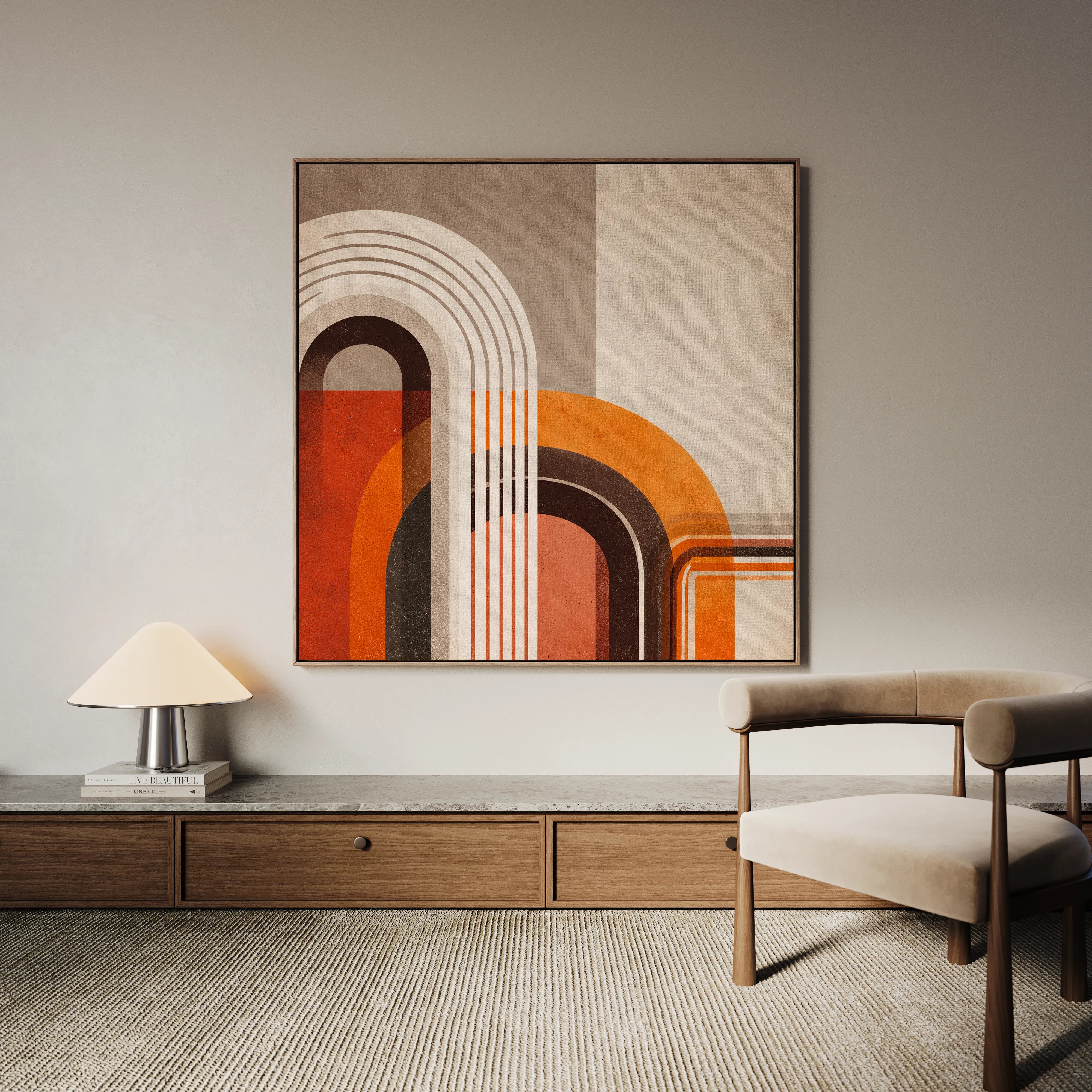 Abstract 1112 Canvas Art 16" x 16" / 40 x 40 cm / Black