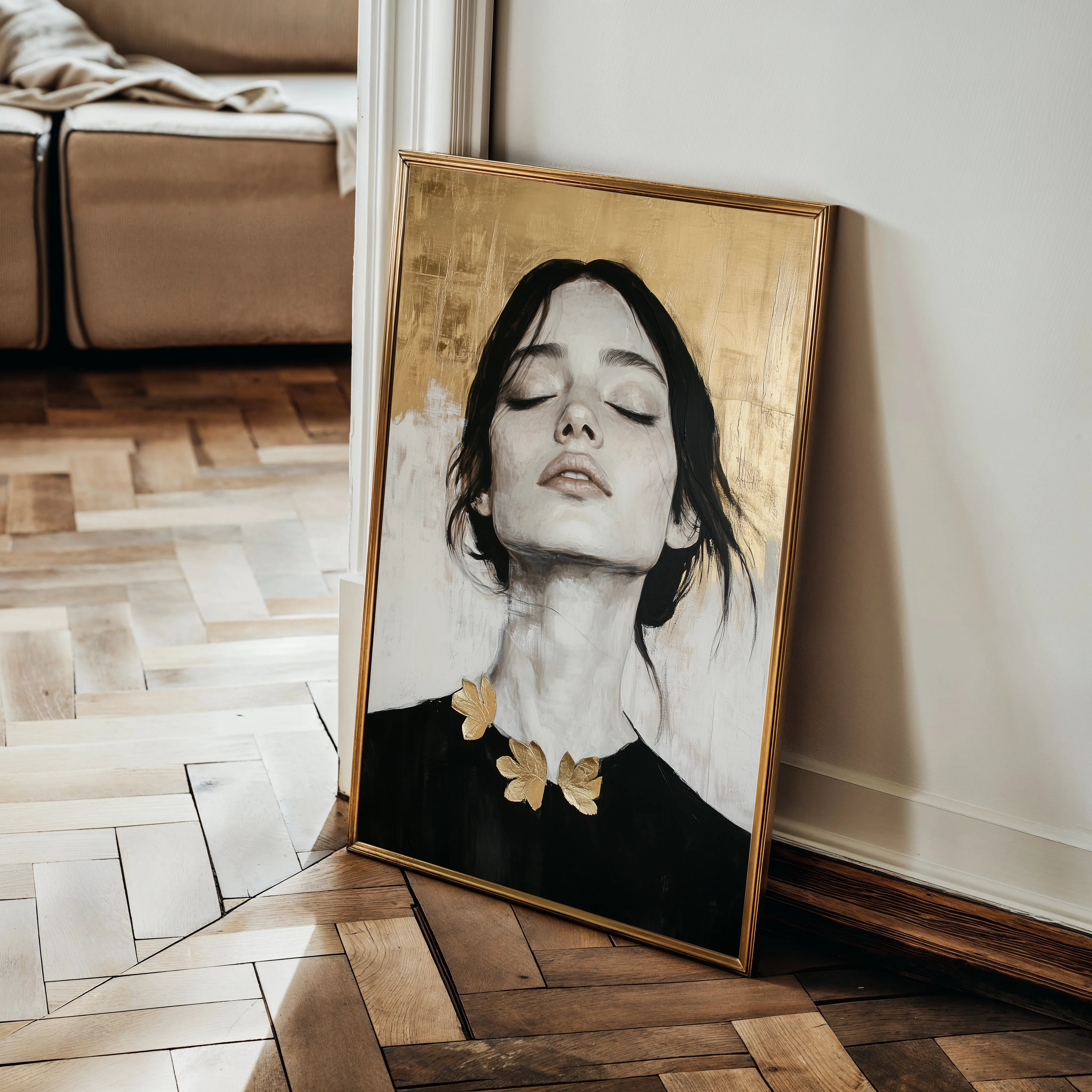 Portrait 112 Canvas Art 18" x 24" / 45 x 60 cm / Black
