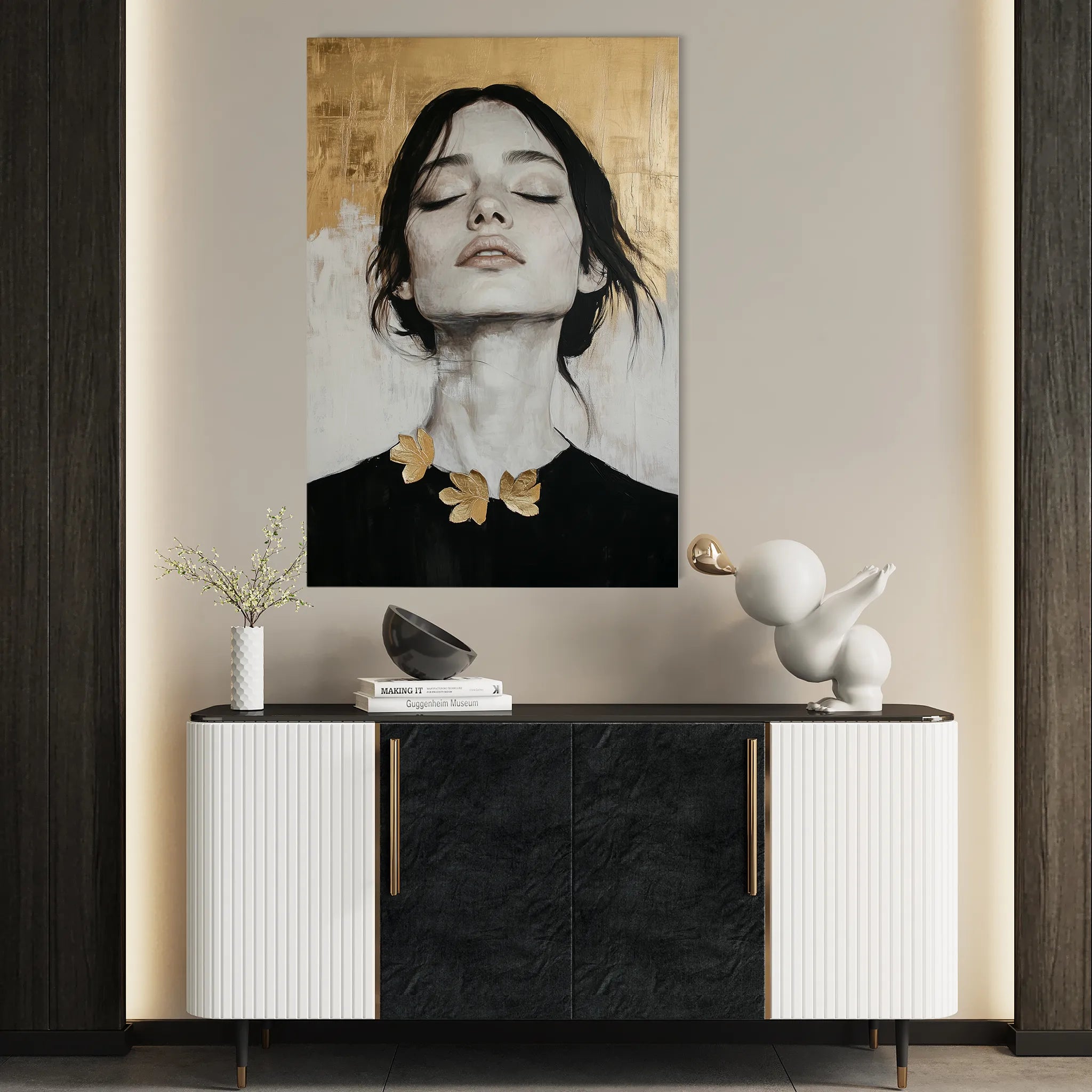 Portrait 112 Canvas Art 18" x 24" / 45 x 60 cm / Black