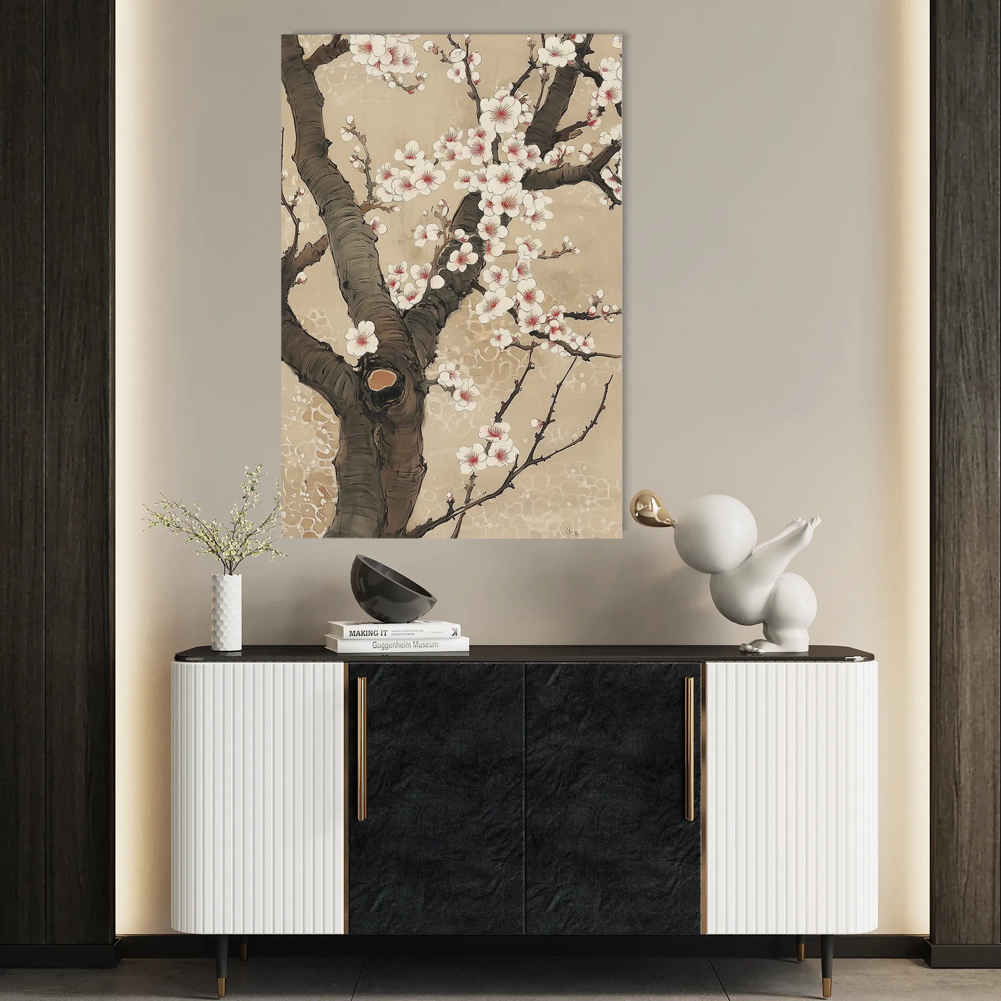 Floral 1128 Canvas Art 18" x 24" / 45 x 60 cm / Black