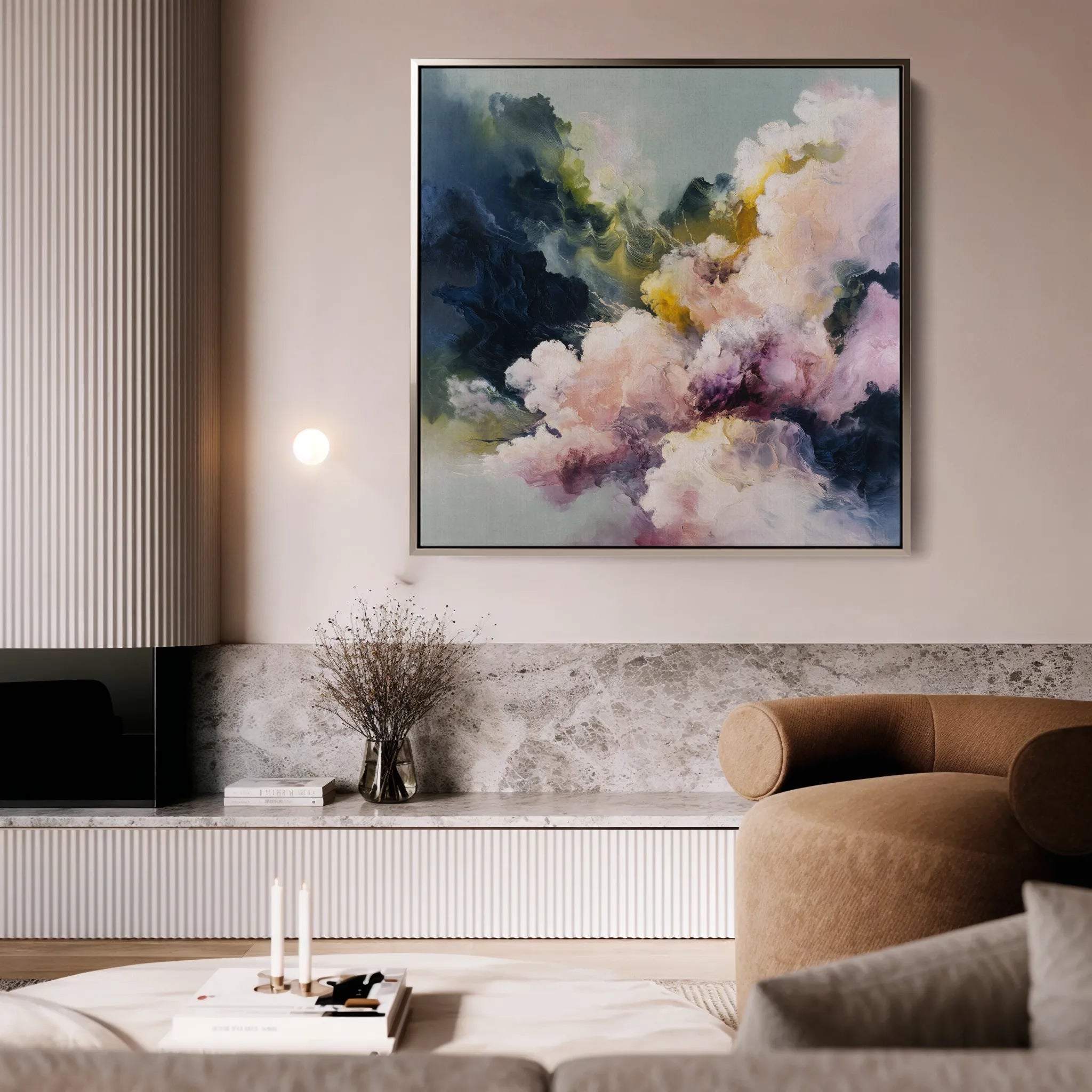 Abstract 1129 Canvas Art 16" x 16" / 40 x 40 cm / Black
