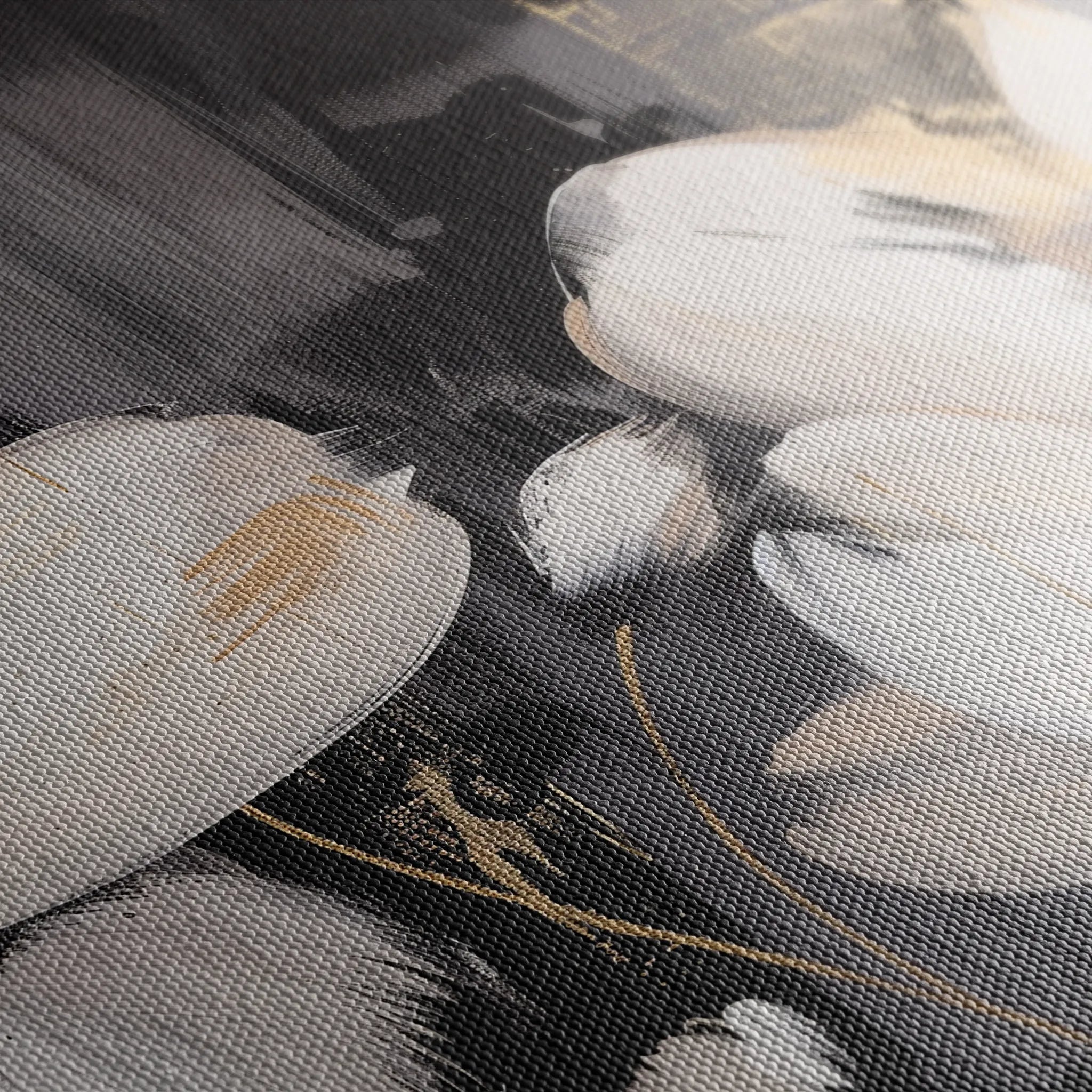 Floral 113 Canvas Art 18" x 24" / 45 x 60 cm / Black