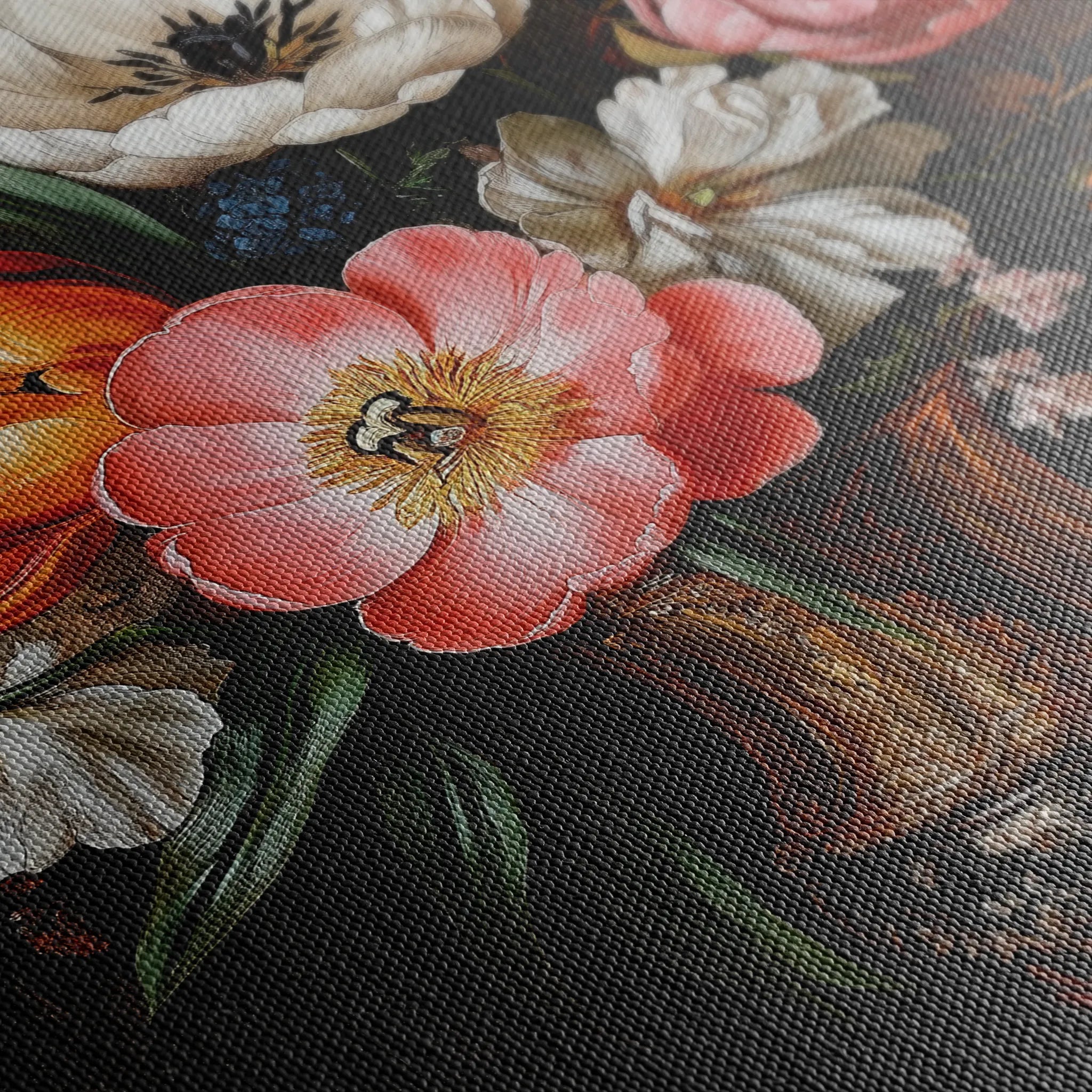 Floral 1130 Canvas Art 18" x 24" / 45 x 60 cm / Black