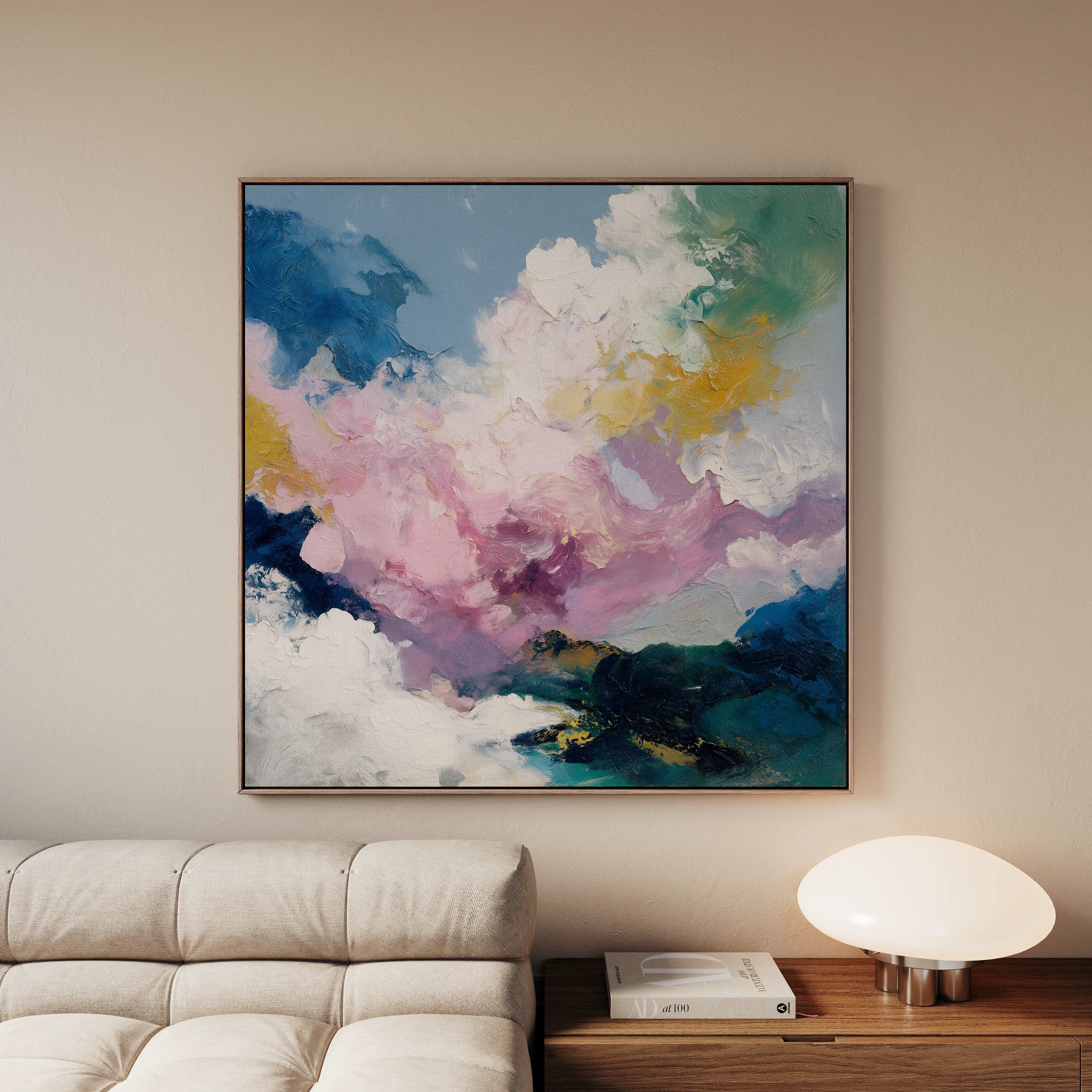 Abstract 1131 Canvas Art 16" x 16" / 40 x 40 cm / Black