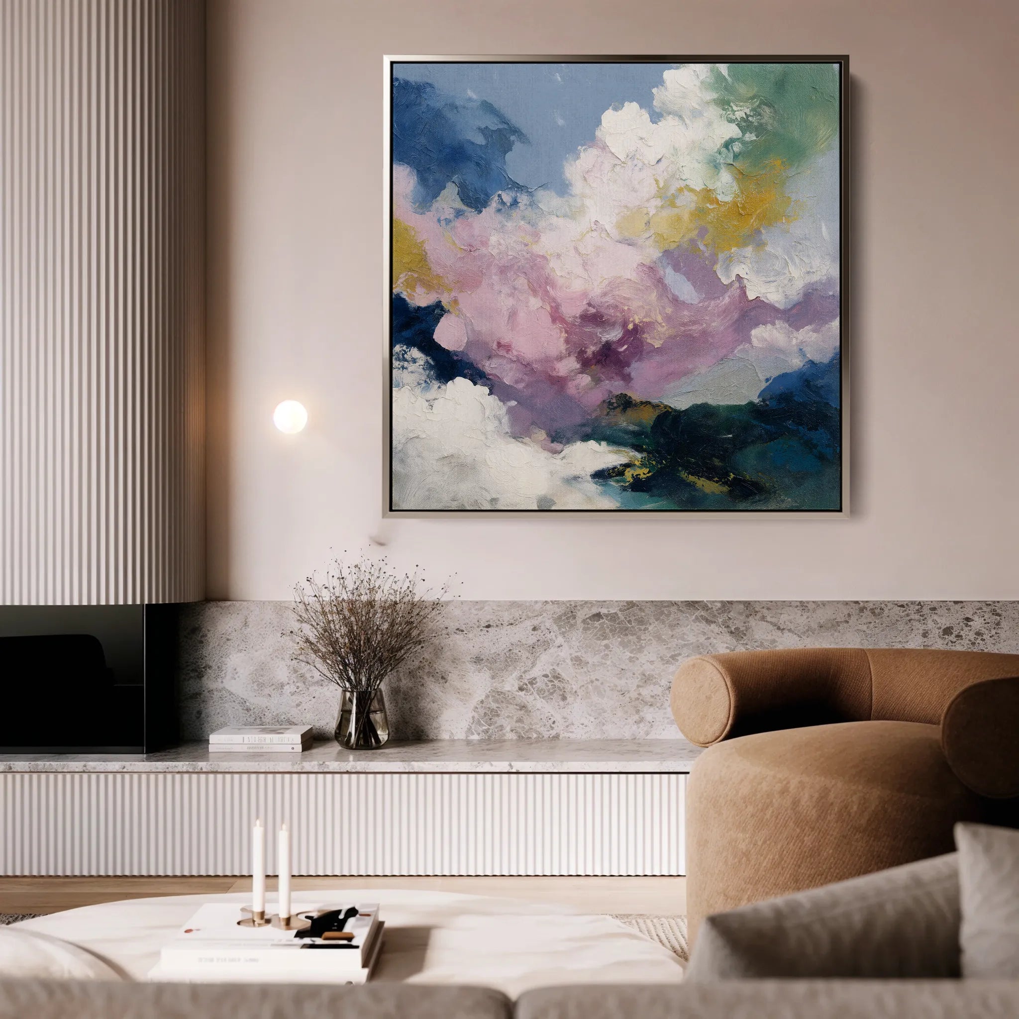 Abstract 1131 Canvas Art 16" x 16" / 40 x 40 cm / Black