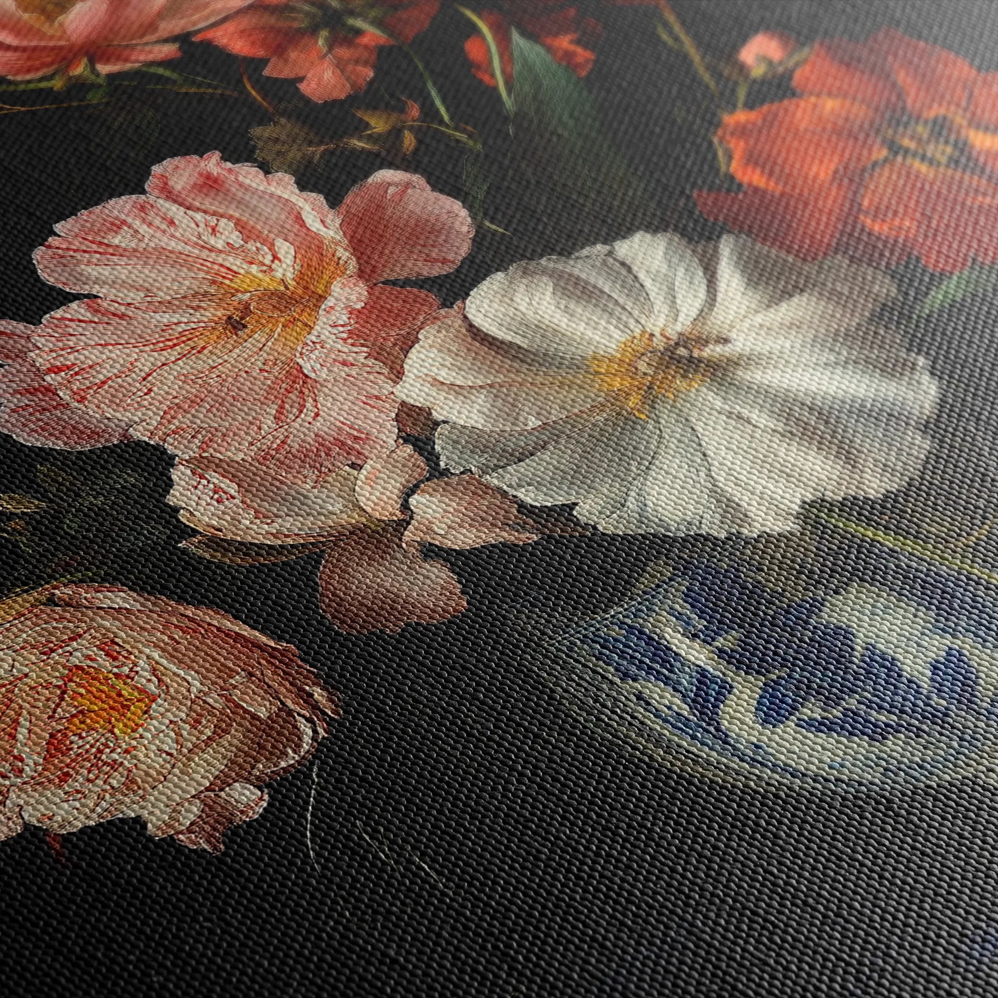Floral 1131 Canvas Art 18" x 24" / 45 x 60 cm / Black