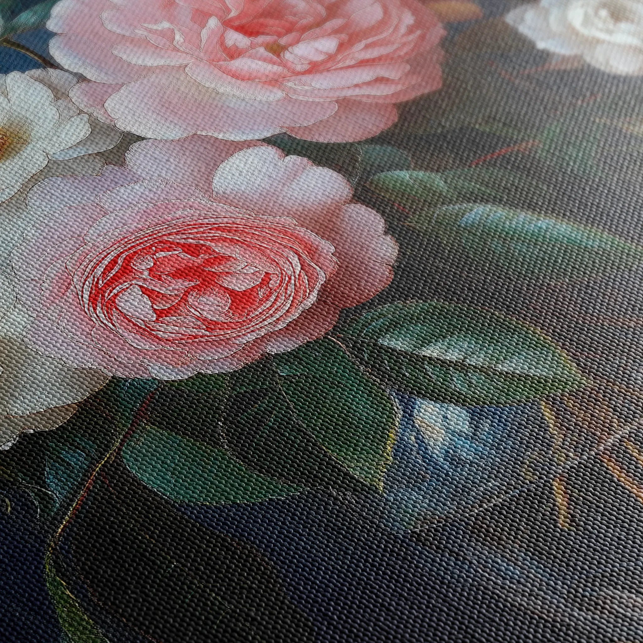 Floral 1132 Canvas Art 18" x 24" / 45 x 60 cm / Black