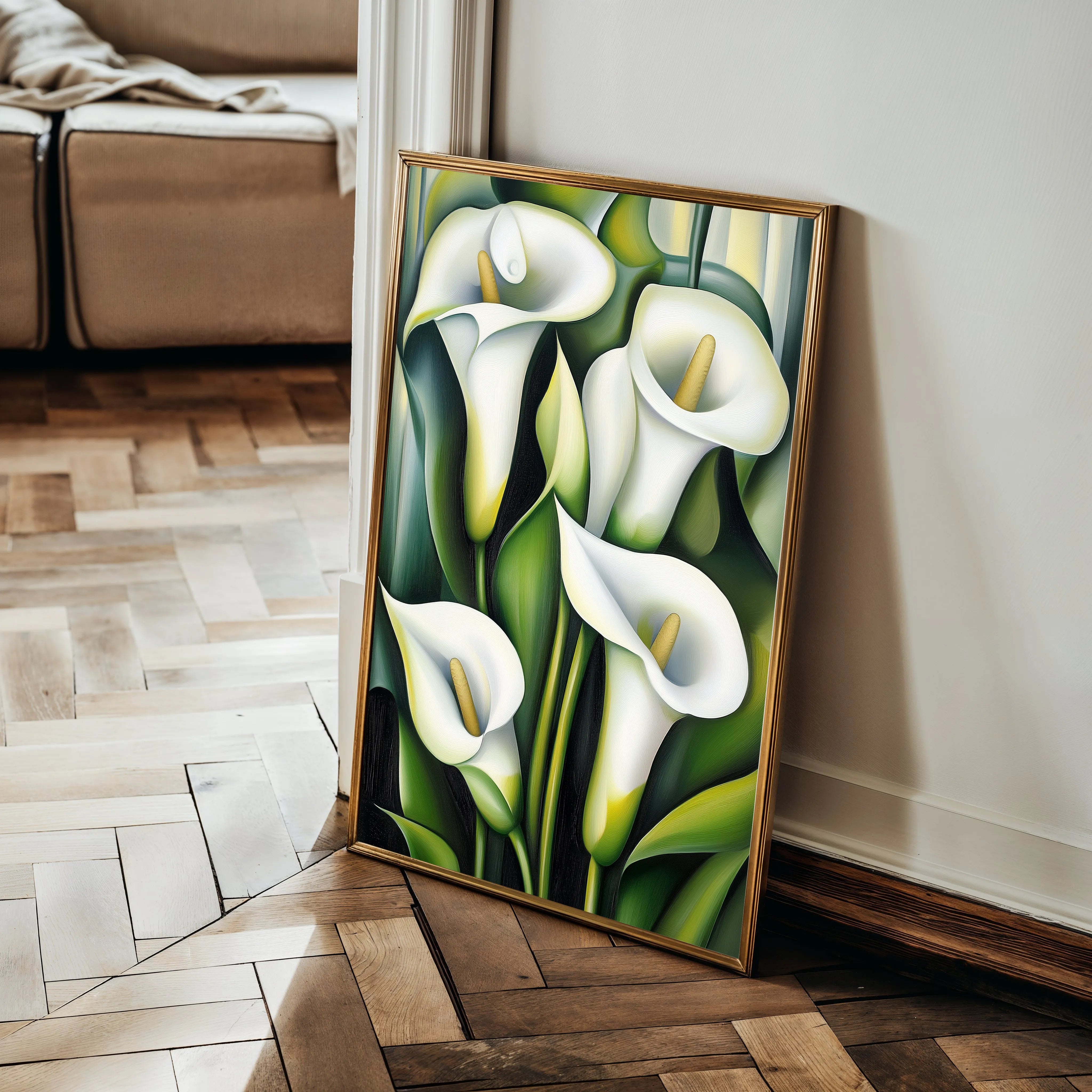 Floral 1134 Canvas Art 18" x 24" / 45 x 60 cm / Black