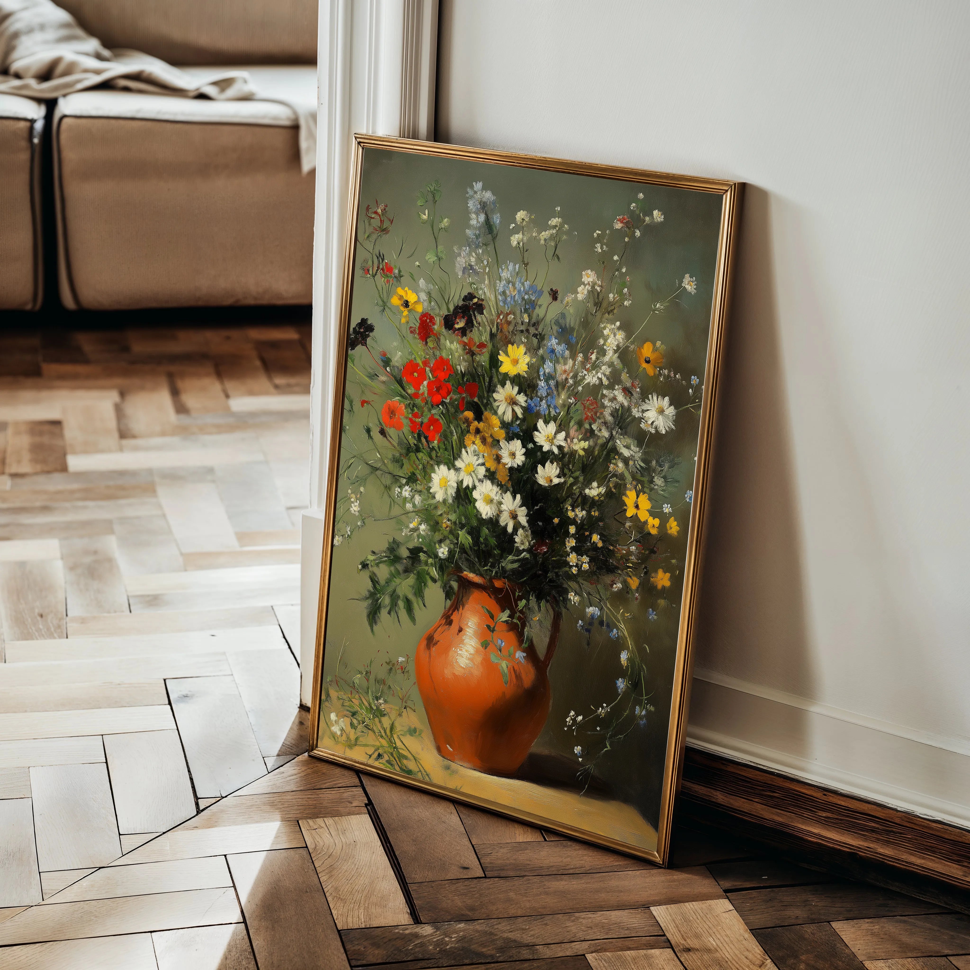 Floral 1136 Canvas Art 18" x 24" / 45 x 60 cm / Black