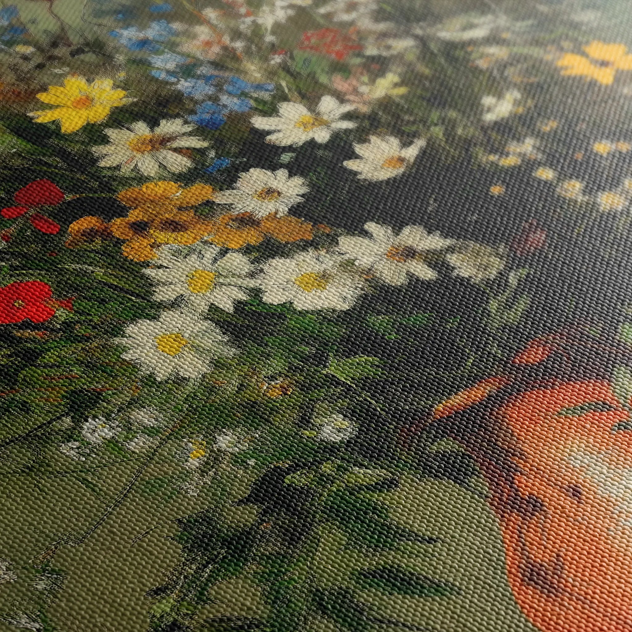 Floral 1136 Canvas Art 18" x 24" / 45 x 60 cm / Black