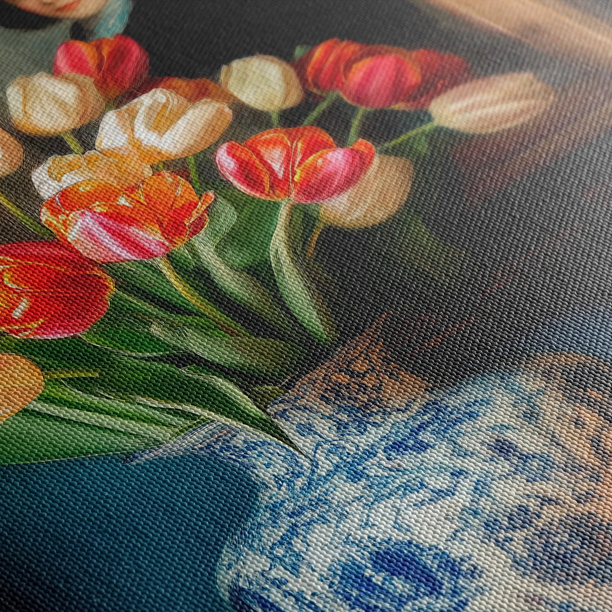 Floral 1138 Canvas Art 18" x 24" / 45 x 60 cm / Black