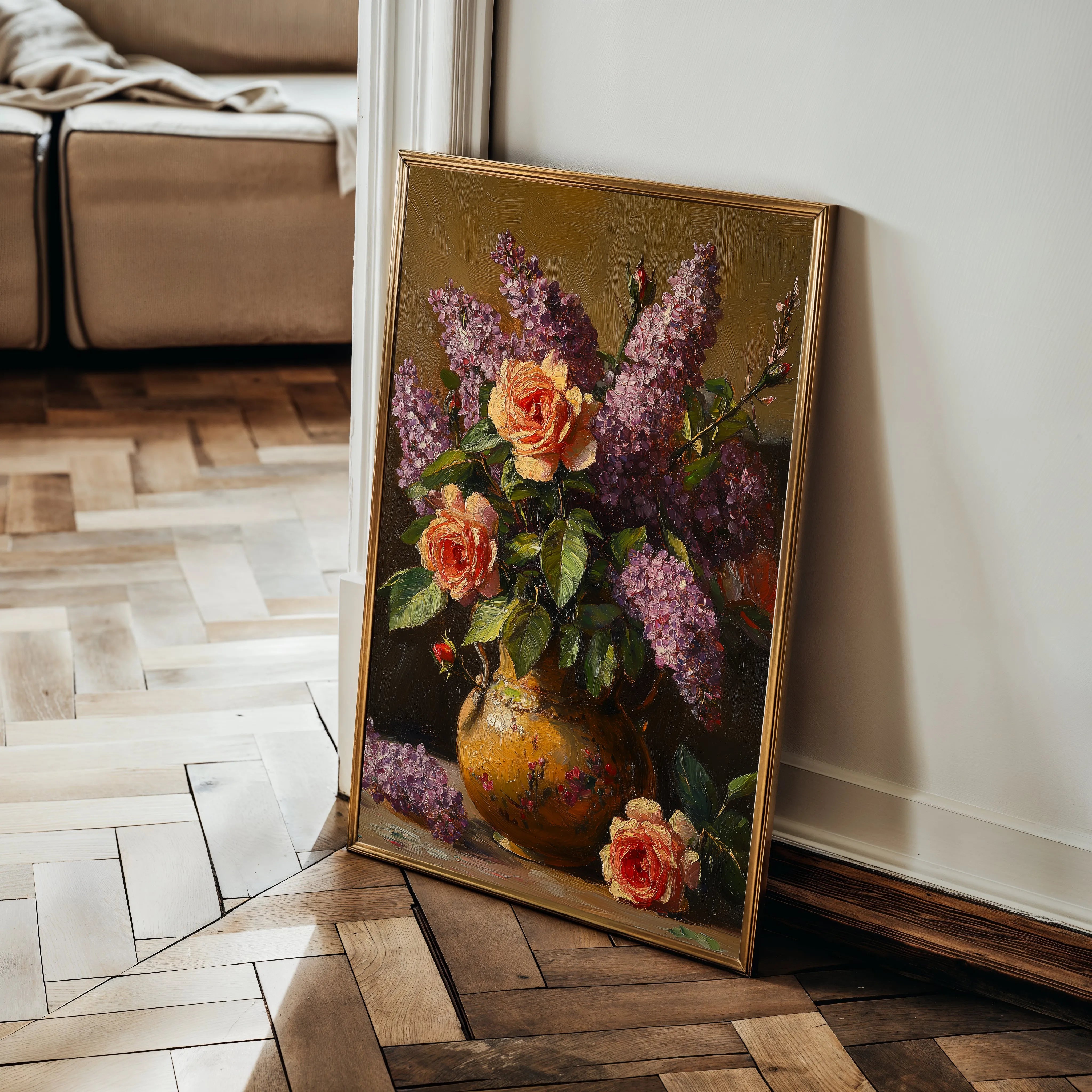 Floral 1139 Canvas Art 18" x 24" / 45 x 60 cm / Black