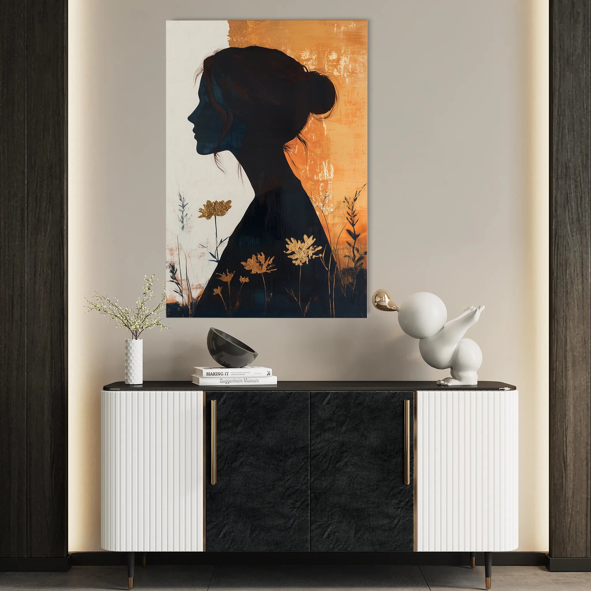 Portrait 114 Canvas Art 18" x 24" / 45 x 60 cm / Black