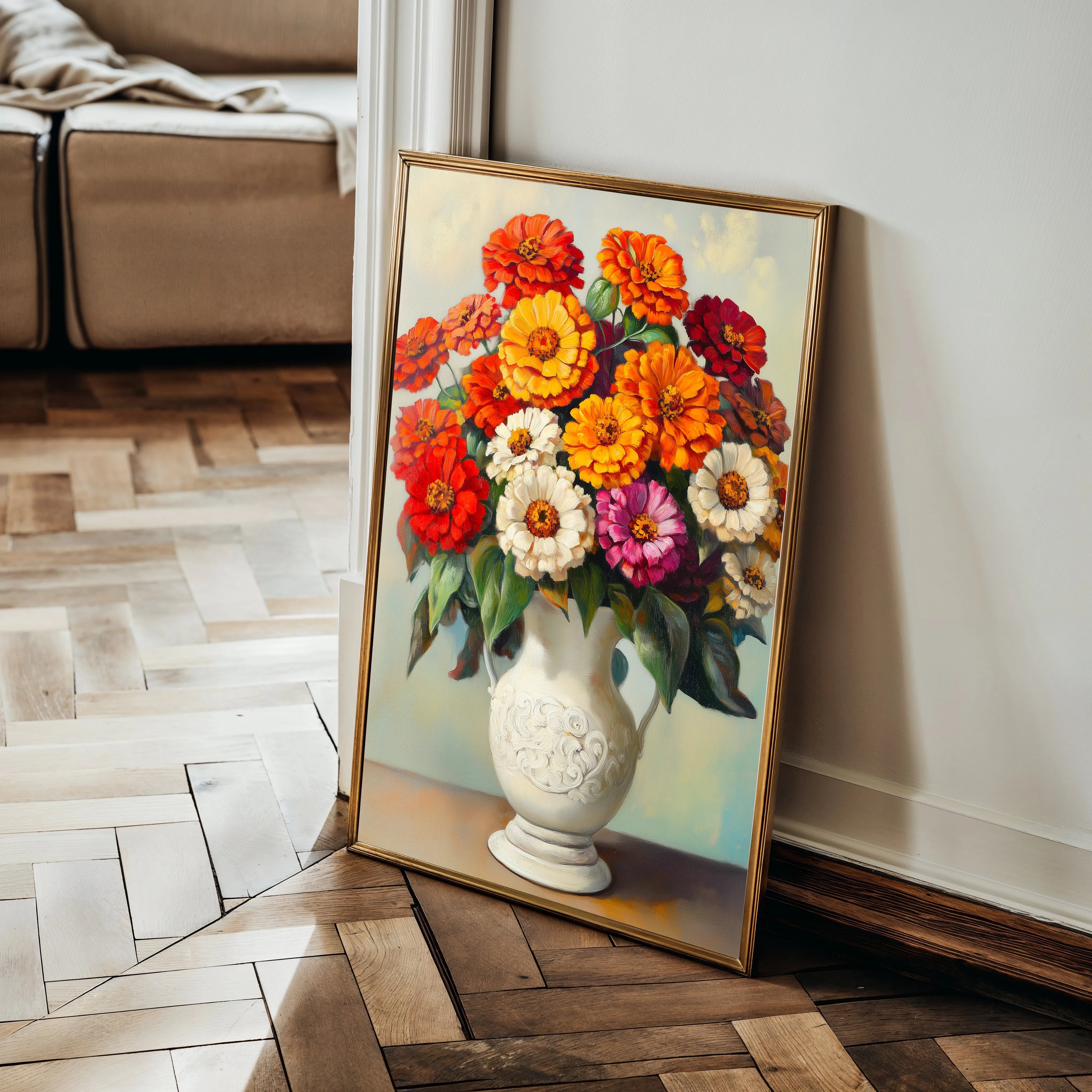Floral 1141 Canvas Art 18" x 24" / 45 x 60 cm / Black
