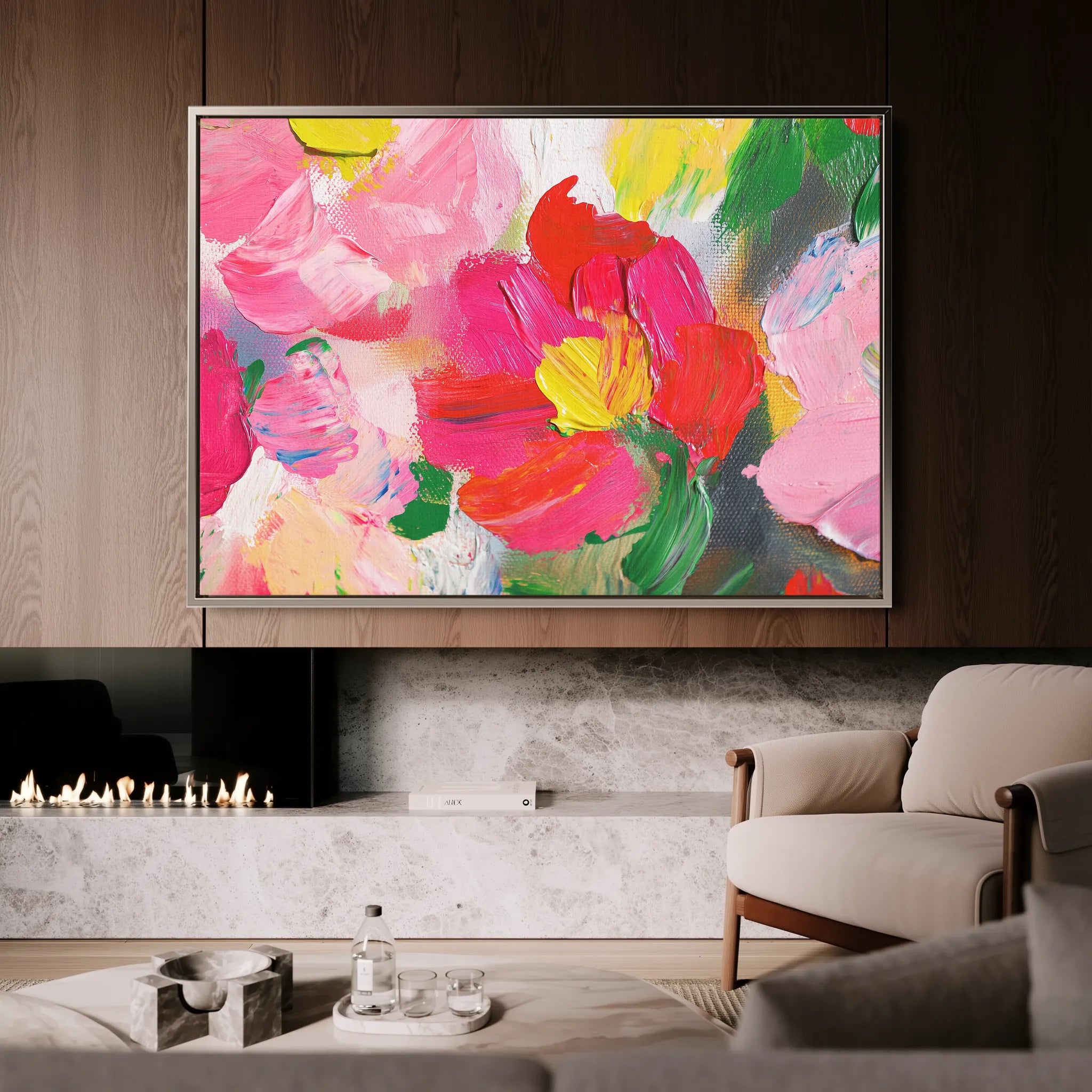 Floral 1143 Canvas Art 18" x 24" / 45 x 60 cm / Black