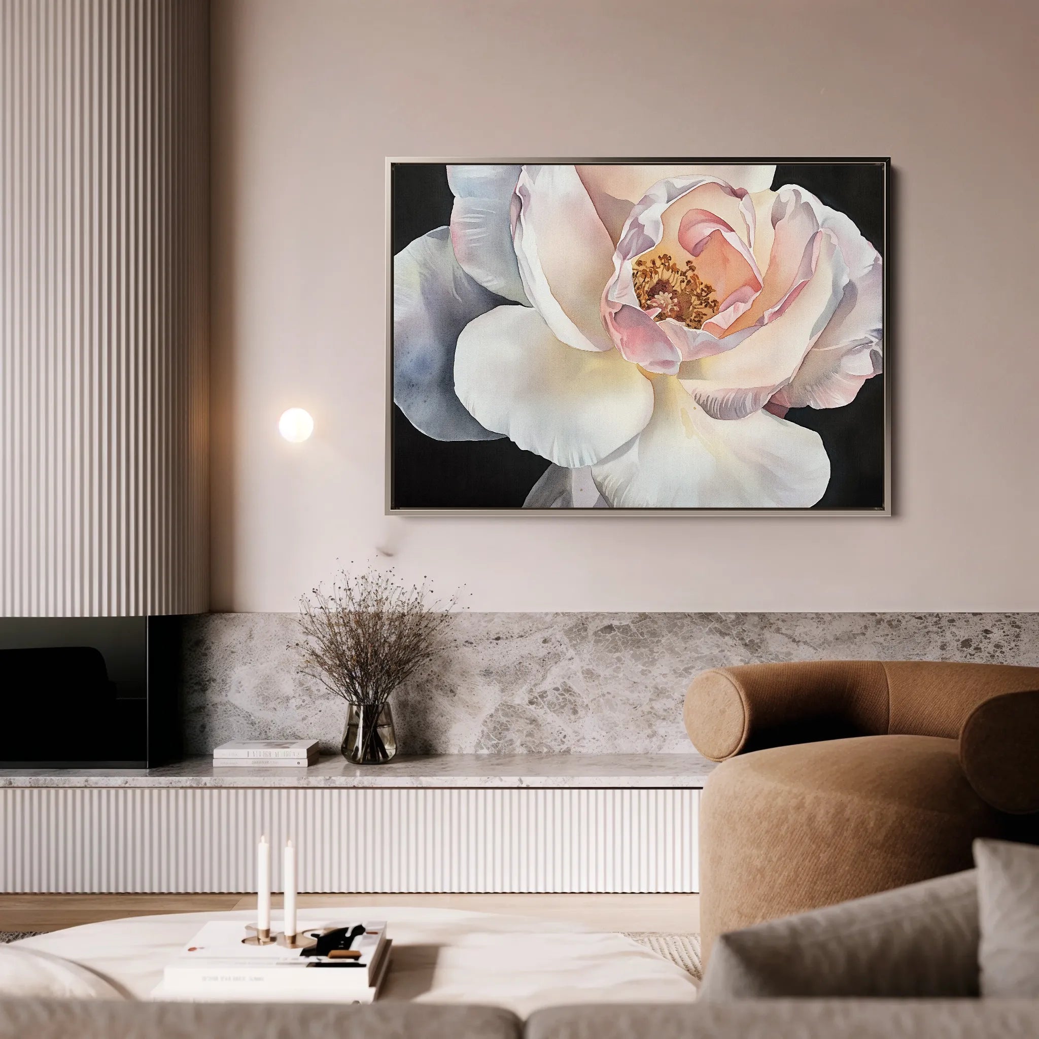 Floral 1144 Canvas Art 18" x 24" / 45 x 60 cm / Black