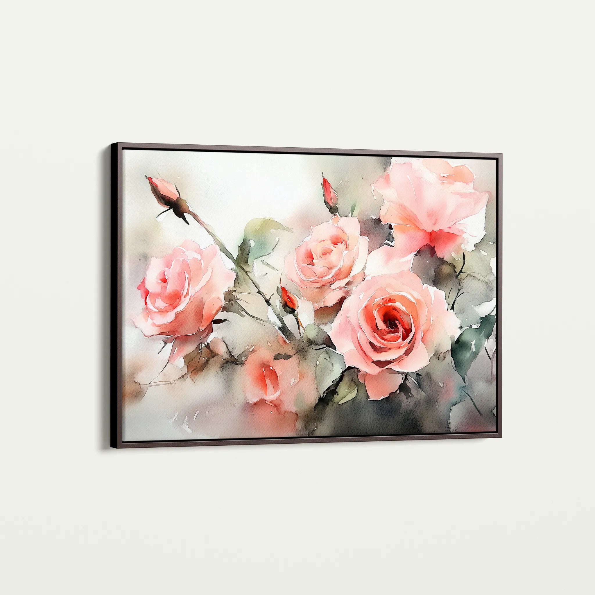 Floral 1146 Canvas Art 18" x 24" / 45 x 60 cm / Black