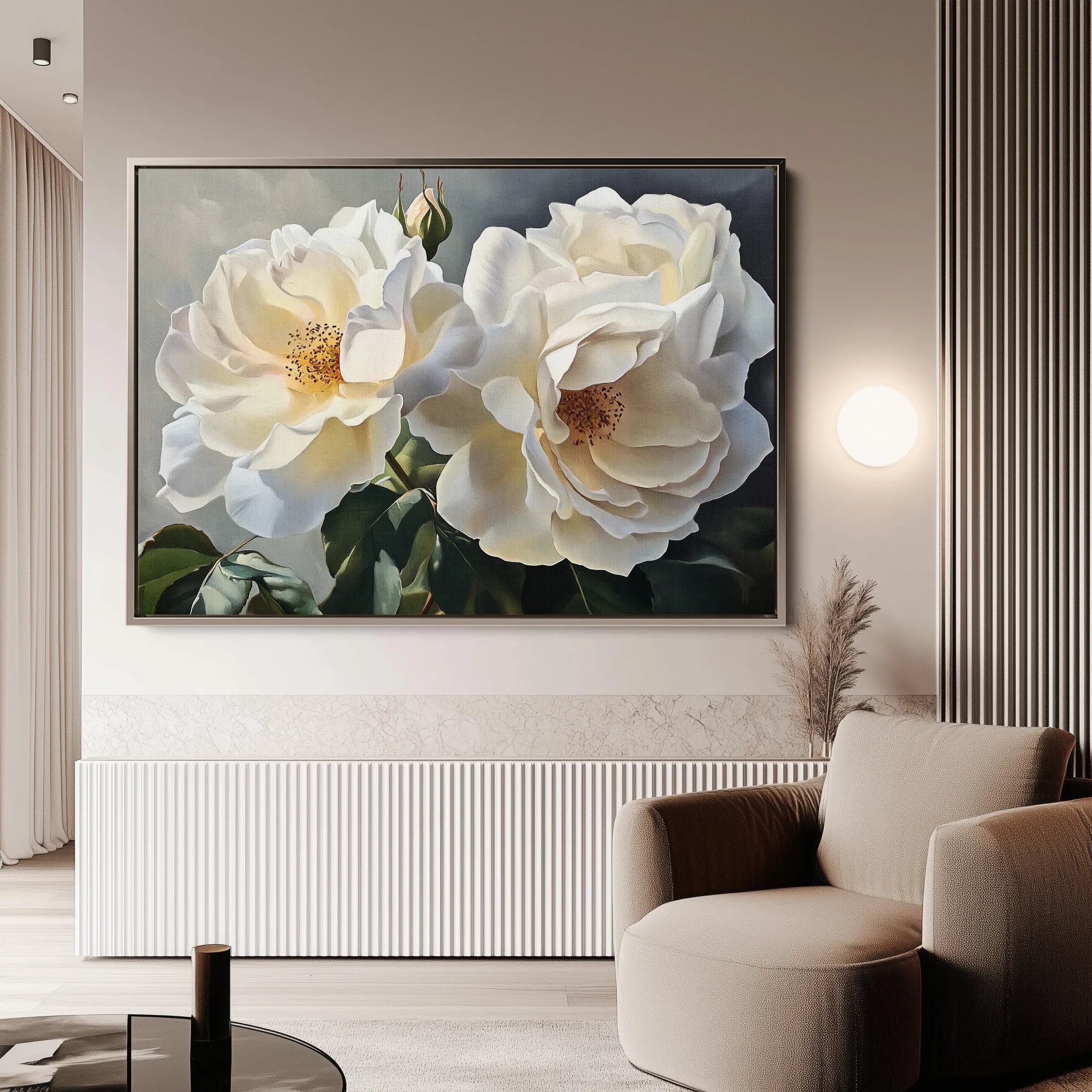 Floral 1147 Canvas Art 18" x 24" / 45 x 60 cm / Black