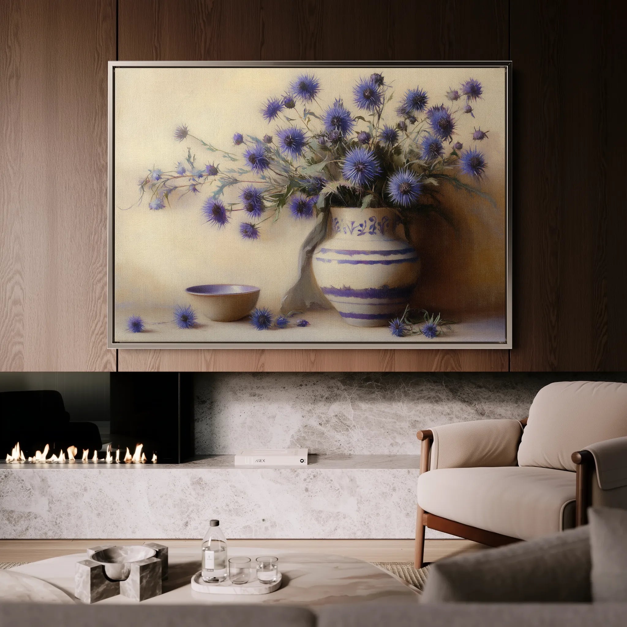 Floral 1149 Canvas Art 18" x 24" / 45 x 60 cm / Black