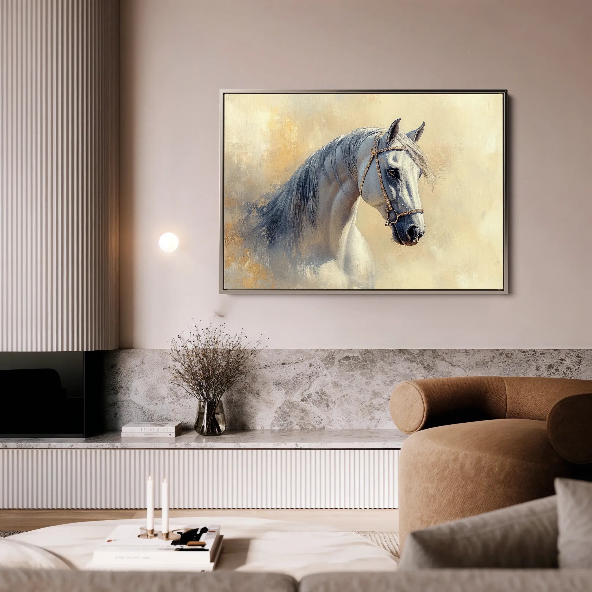 Horses 115 Canvas Art 18" x 24" / 45 x 60 cm / Black