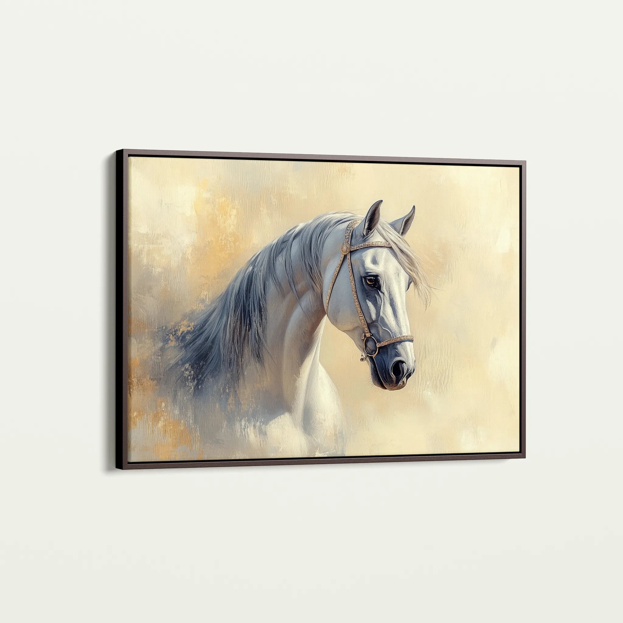 Horses 115 Canvas Art 18" x 24" / 45 x 60 cm / Black