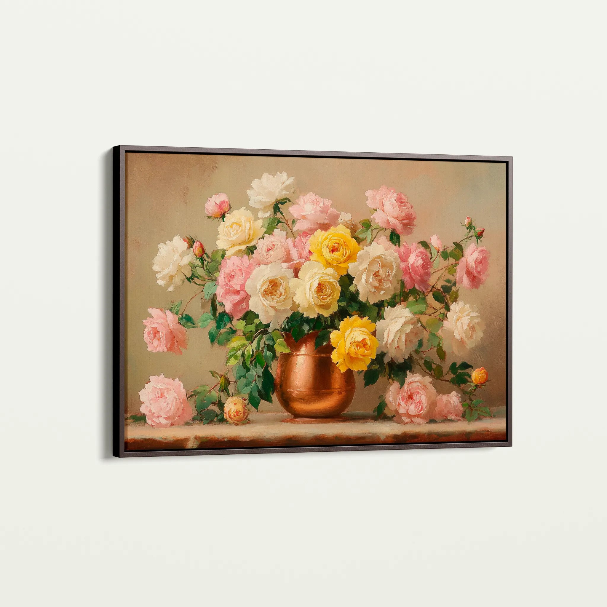 Floral 1150 Canvas Art 18" x 24" / 45 x 60 cm / Black