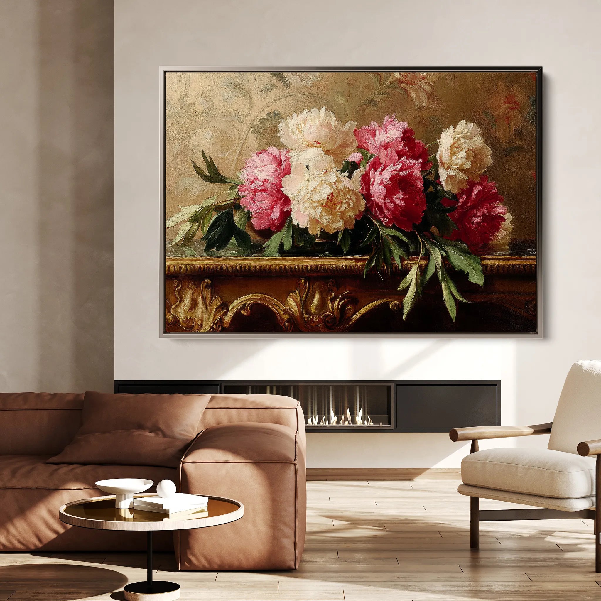 Floral 1152 Canvas Art 18" x 24" / 45 x 60 cm / Black