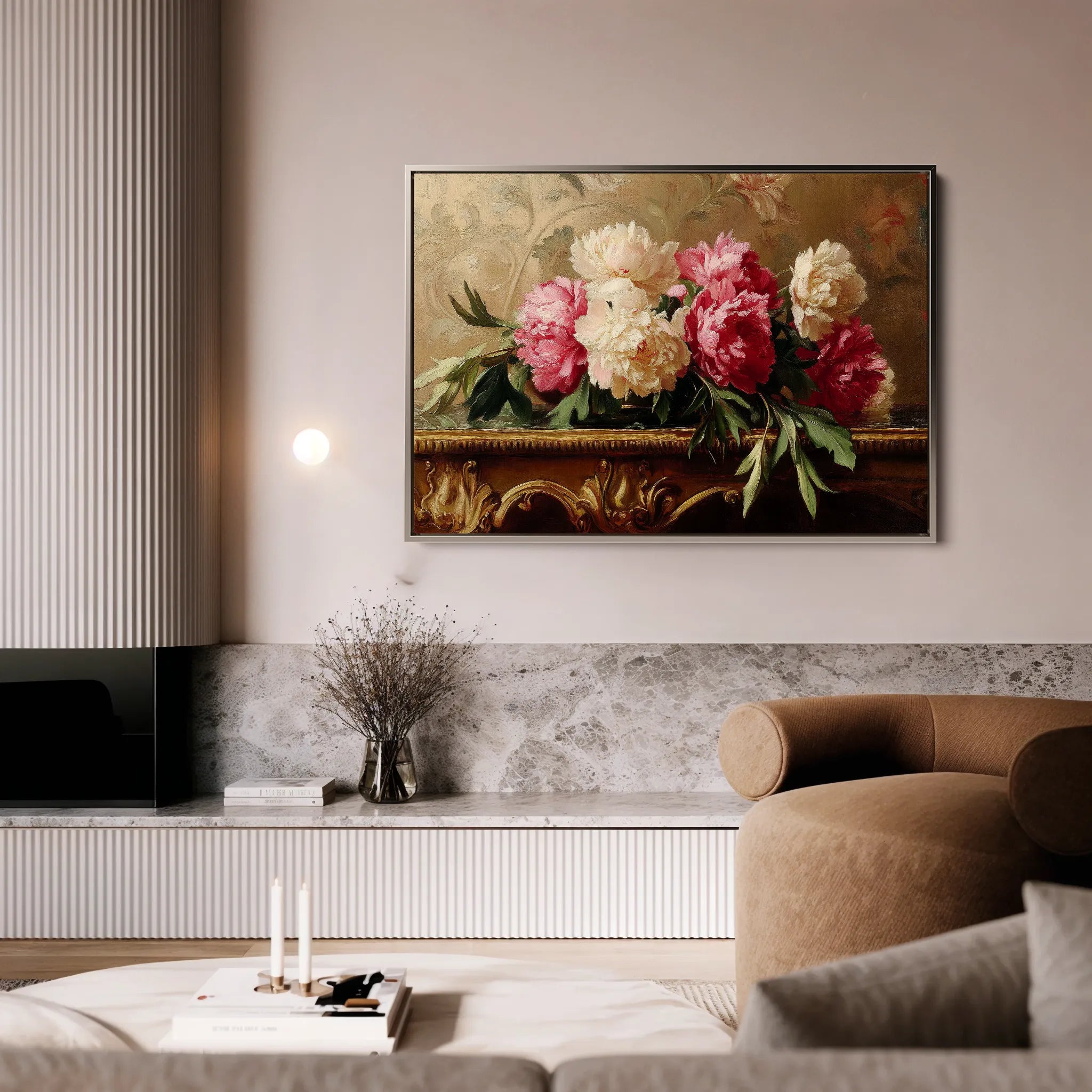 Floral 1152 Canvas Art 18" x 24" / 45 x 60 cm / Black