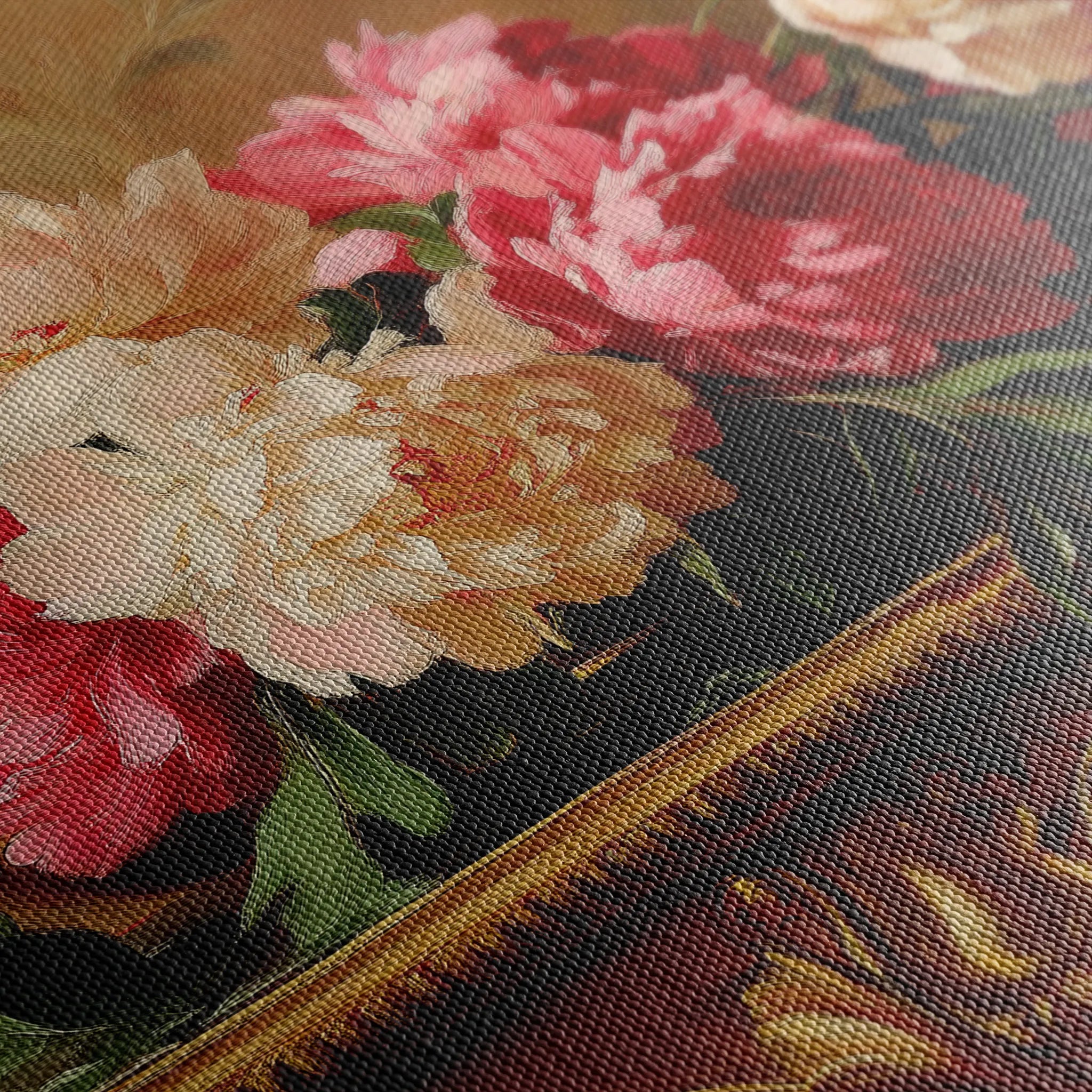 Floral 1152 Canvas Art 18" x 24" / 45 x 60 cm / Black