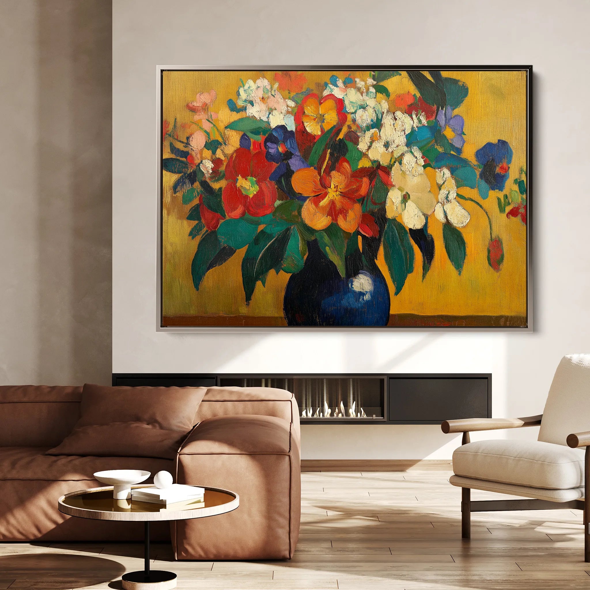 Floral 1153 Canvas Art 18" x 24" / 45 x 60 cm / Black