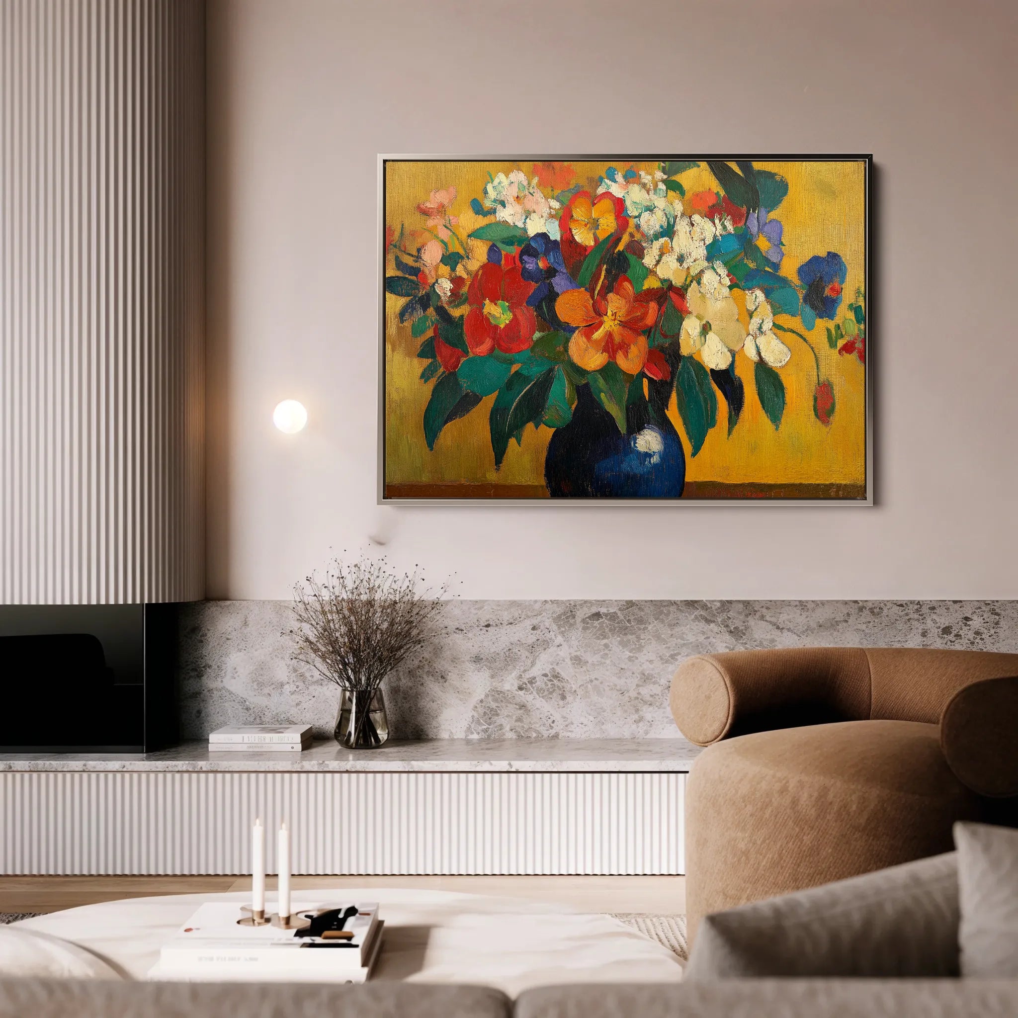 Floral 1153 Canvas Art 18" x 24" / 45 x 60 cm / Black