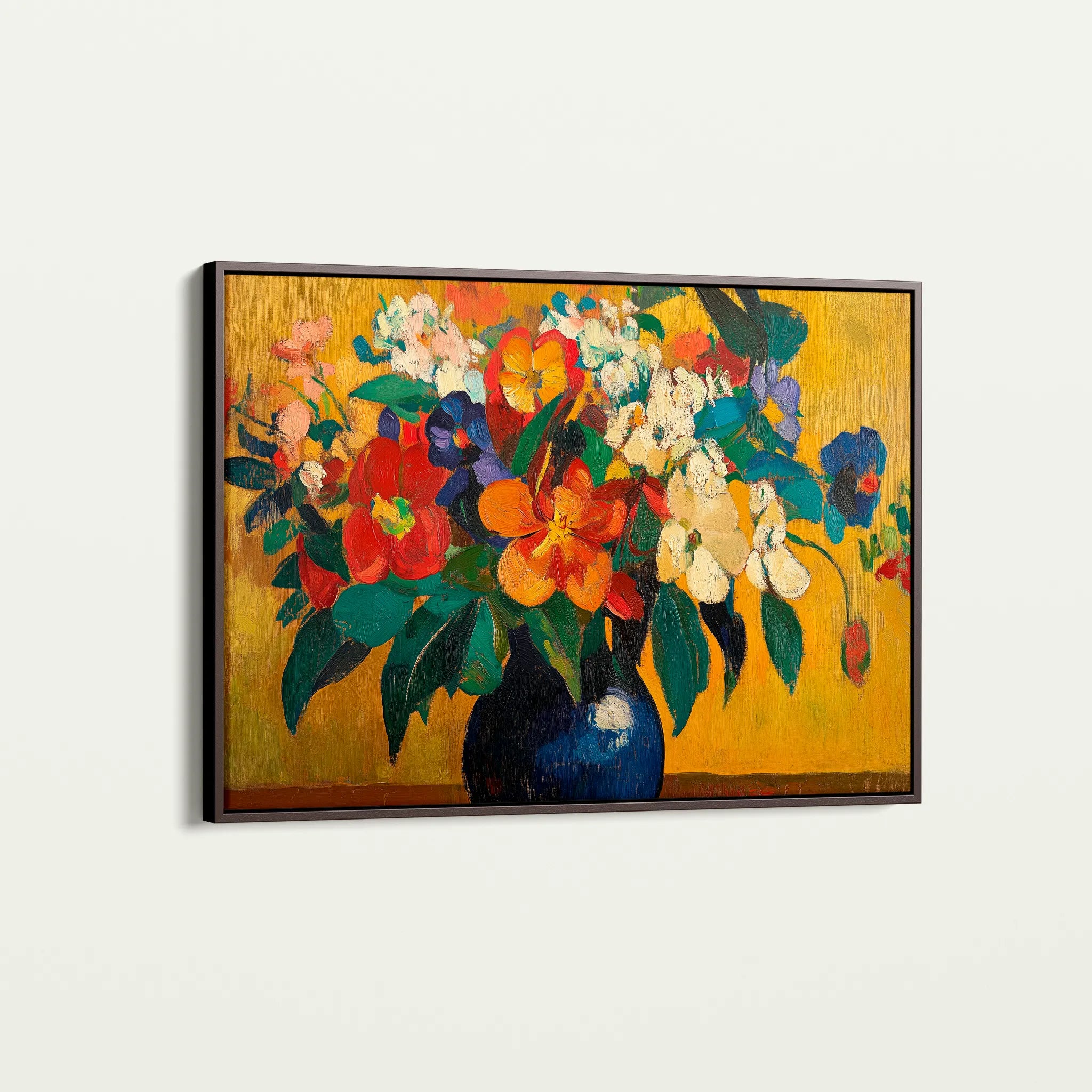 Floral 1153 Canvas Art 18" x 24" / 45 x 60 cm / Black