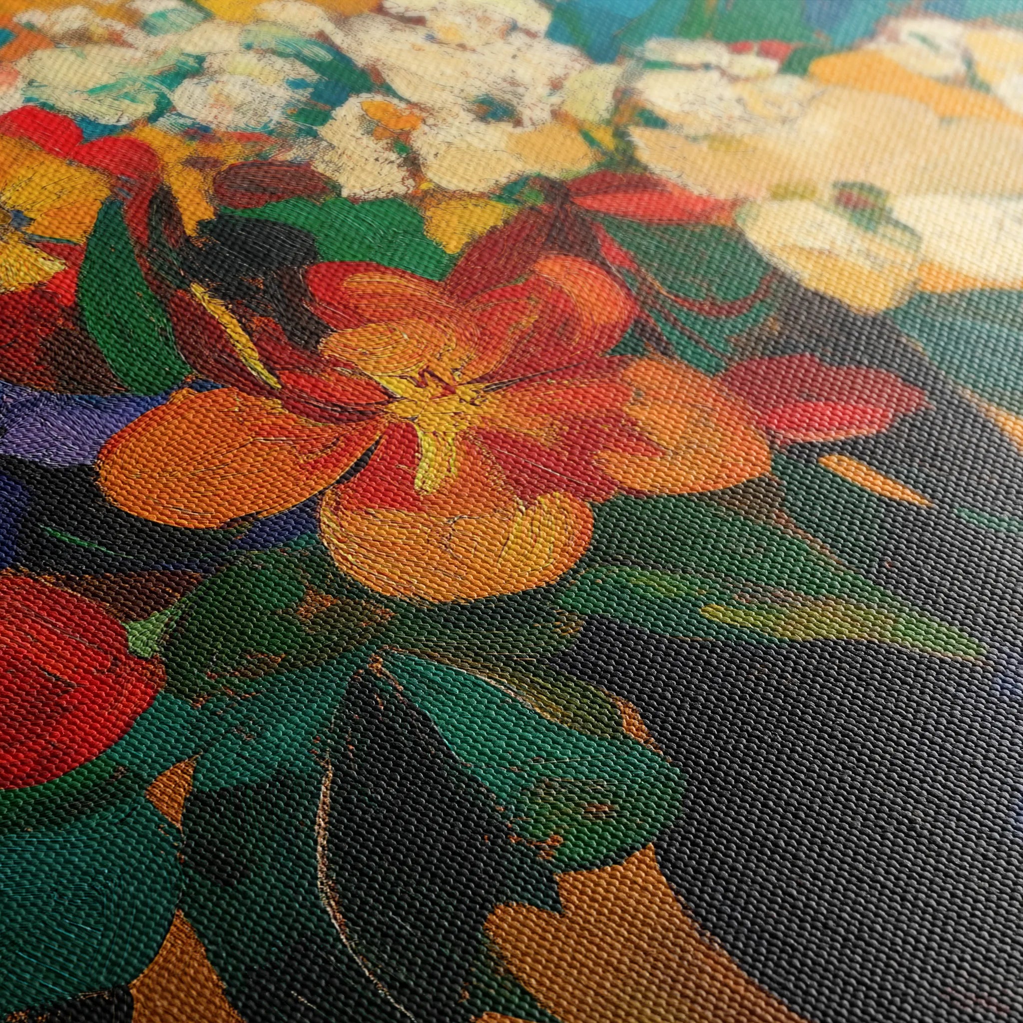 Floral 1153 Canvas Art 18" x 24" / 45 x 60 cm / Black