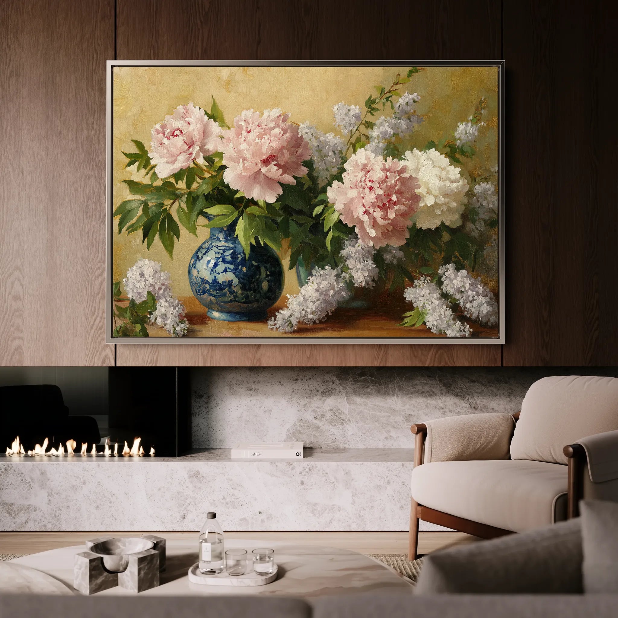 Floral 1154 Canvas Art 18" x 24" / 45 x 60 cm / Black