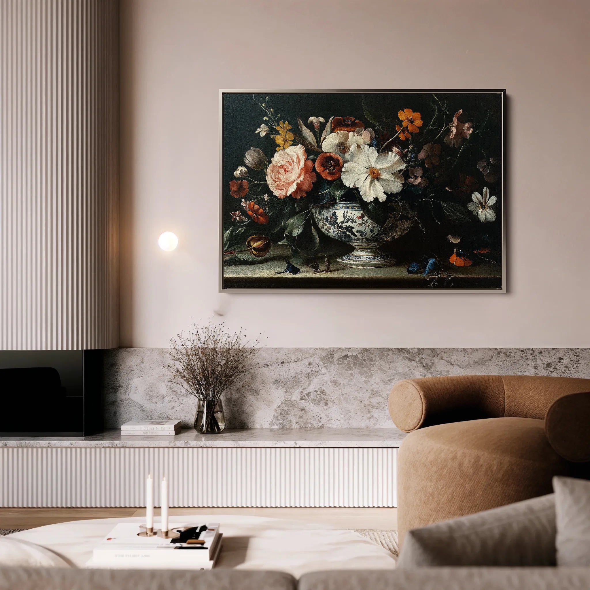 Floral 1155 Canvas Art 18" x 24" / 45 x 60 cm / Black