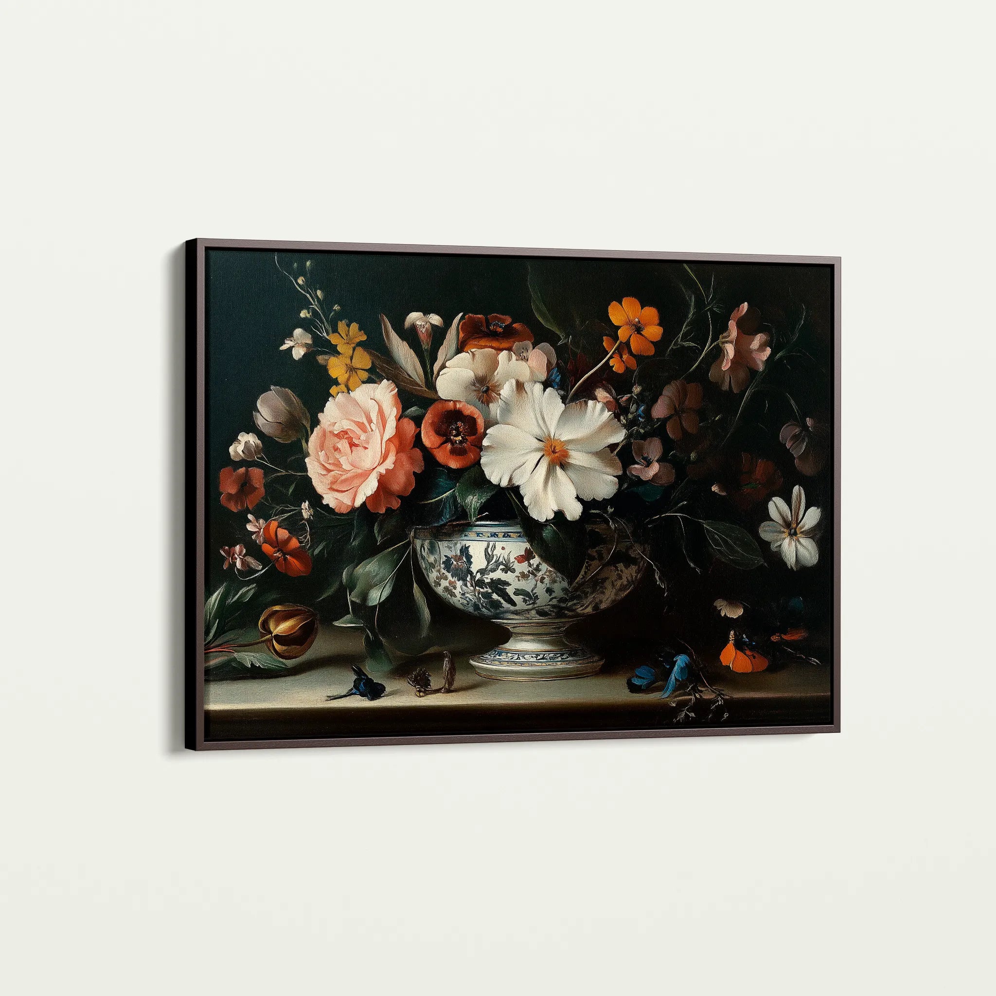 Floral 1155 Canvas Art 18" x 24" / 45 x 60 cm / Black