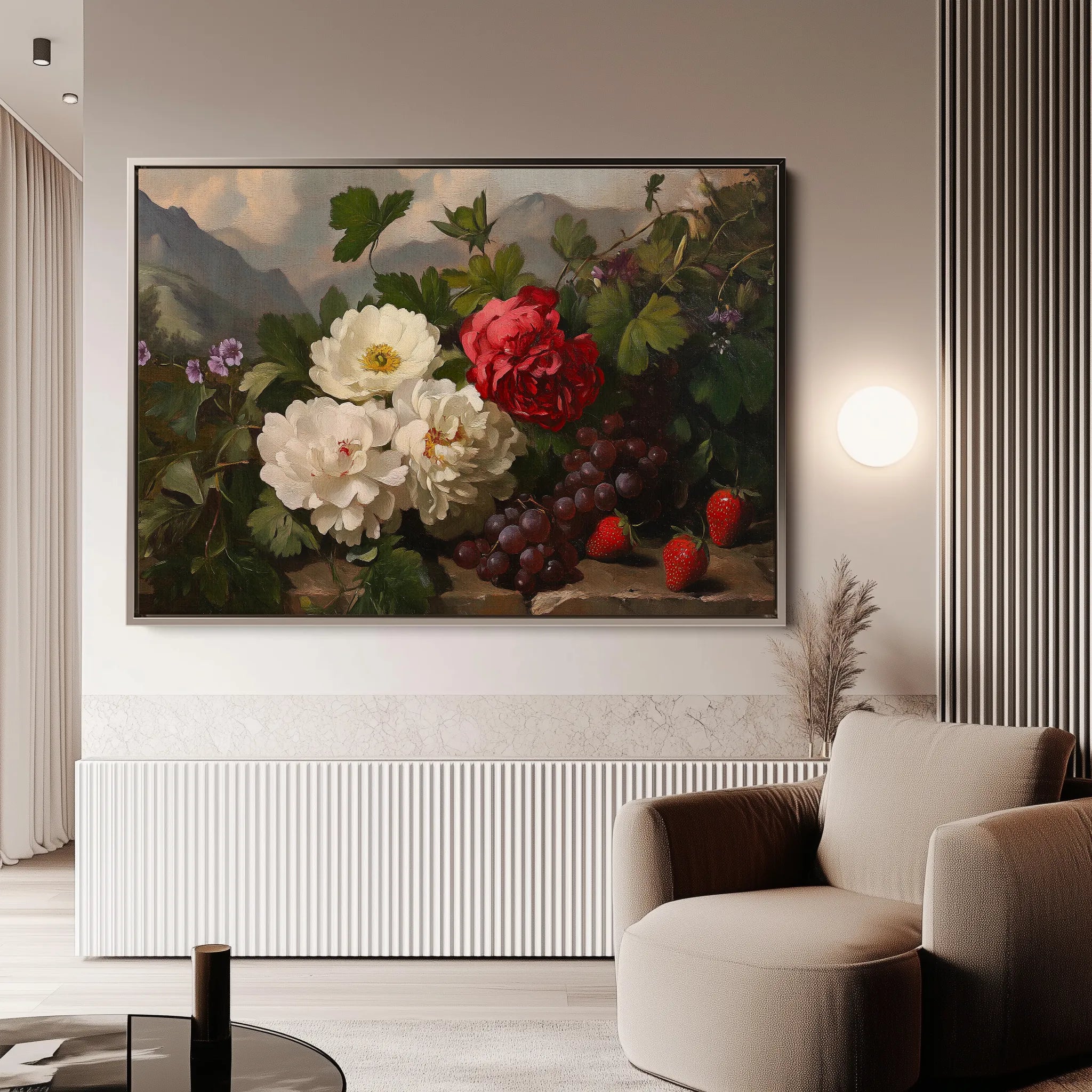 Floral 1156 Canvas Art 18" x 24" / 45 x 60 cm / Black