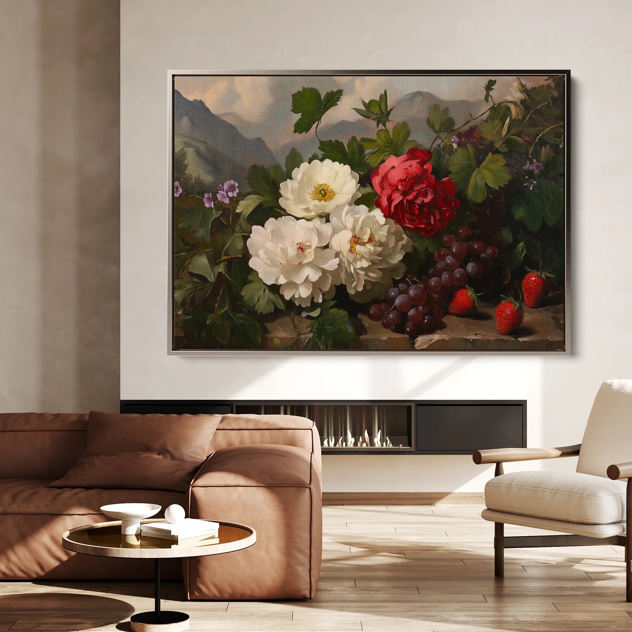 Floral 1156 Canvas Art 18" x 24" / 45 x 60 cm / Black