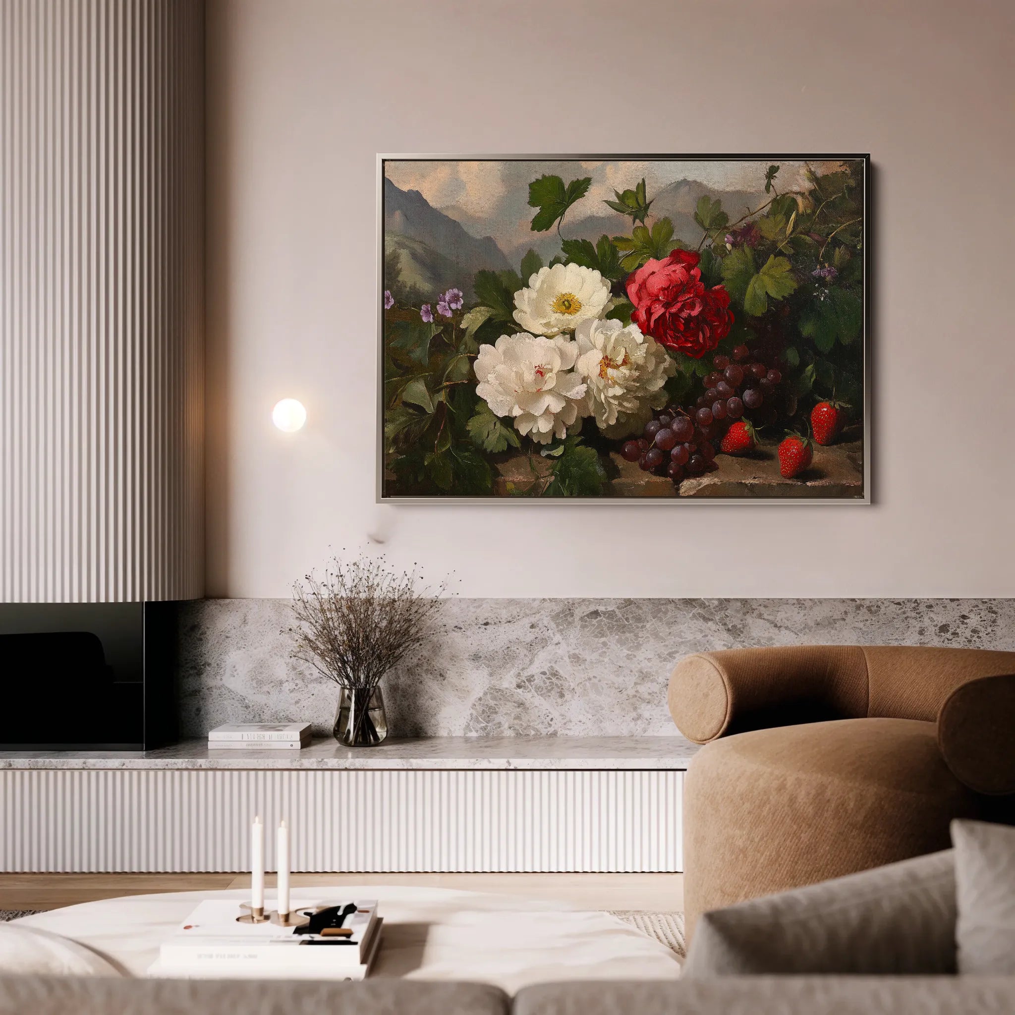 Floral 1156 Canvas Art 18" x 24" / 45 x 60 cm / Black