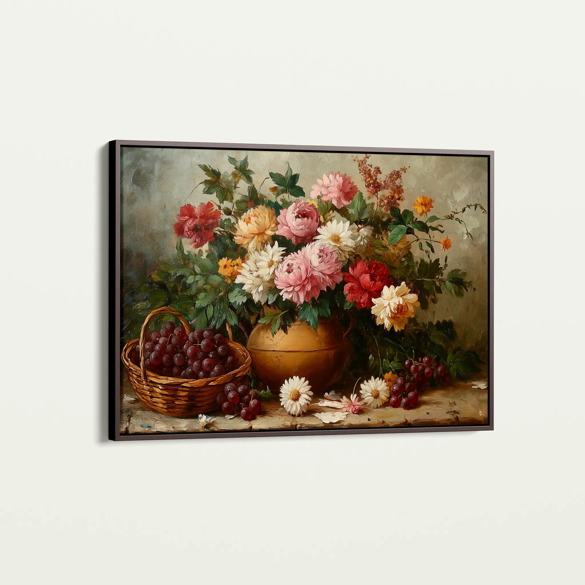 Floral 1157 Canvas Art 18" x 24" / 45 x 60 cm / Black