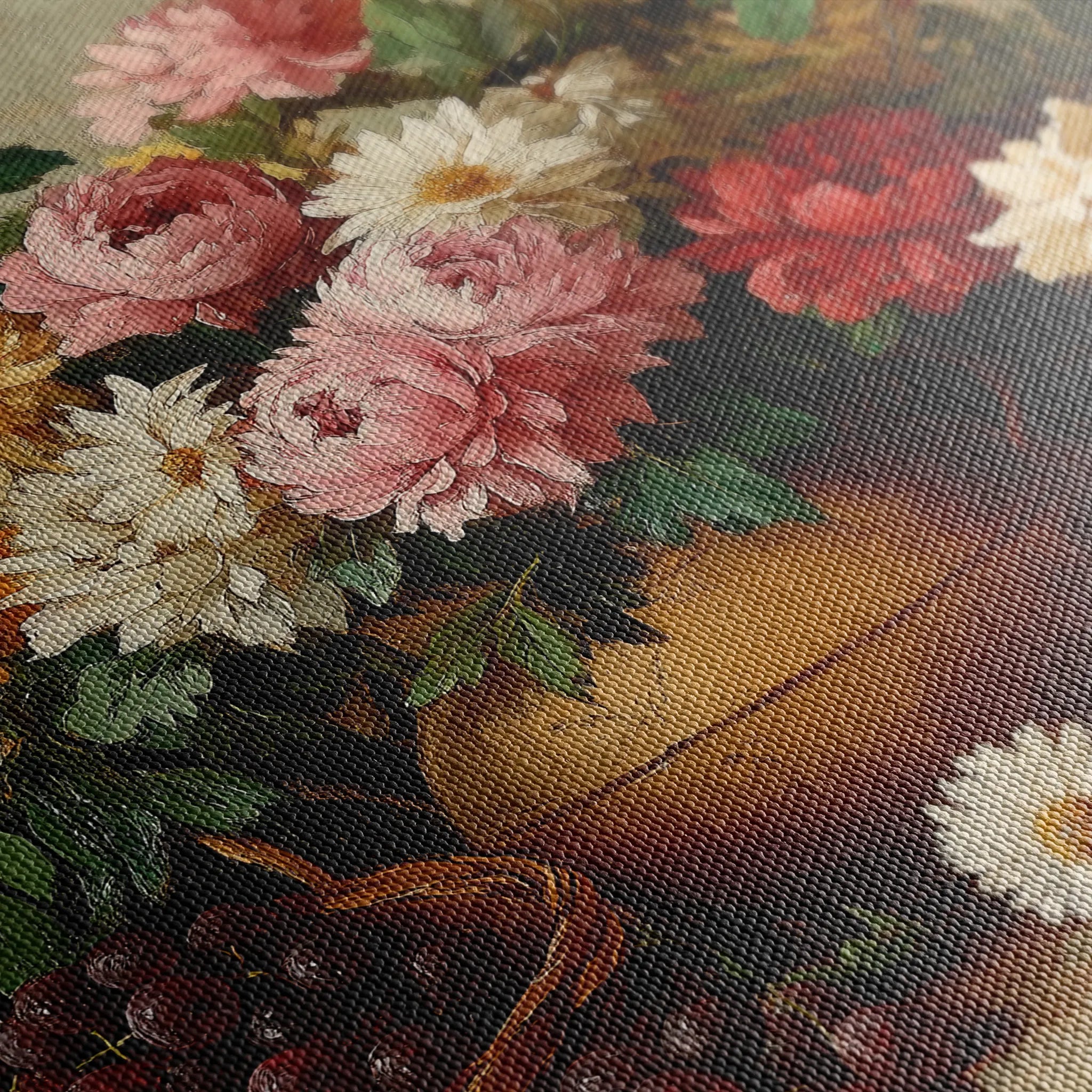 Floral 1157 Canvas Art 18" x 24" / 45 x 60 cm / Black